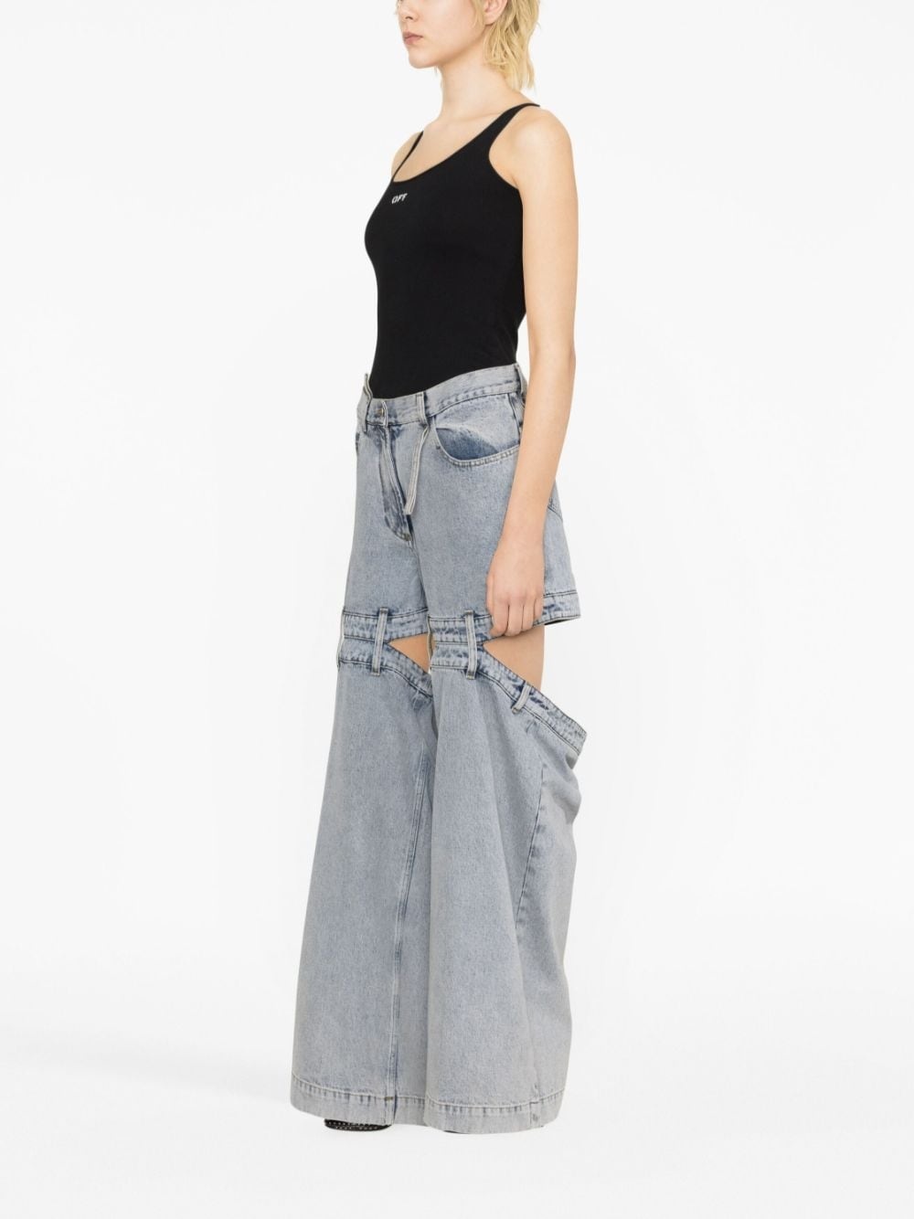 Ashton cut-out wide-leg jeans - 4
