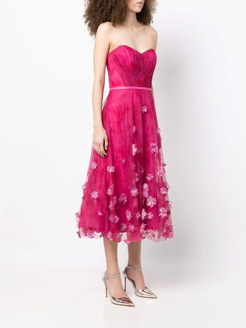 Marchesa STRAPLESS DRAPED OMBRE DRESS outlook