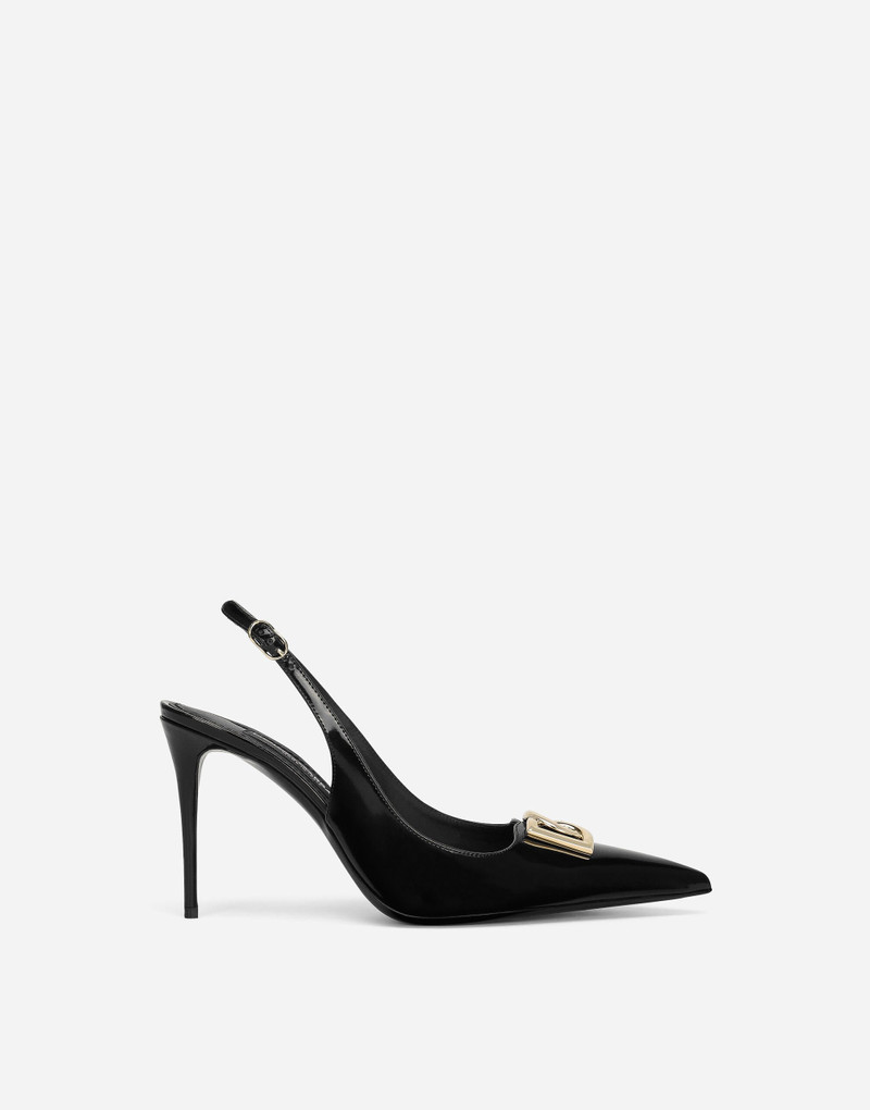 Polished calfskin slingbacks - 1