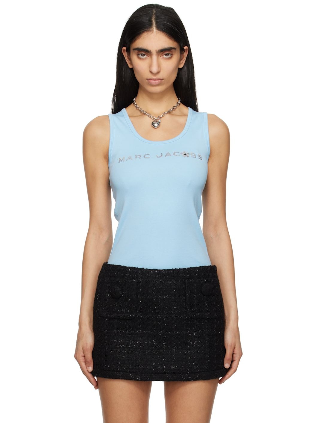 Blue Sequin Daisy Tank Top - 1