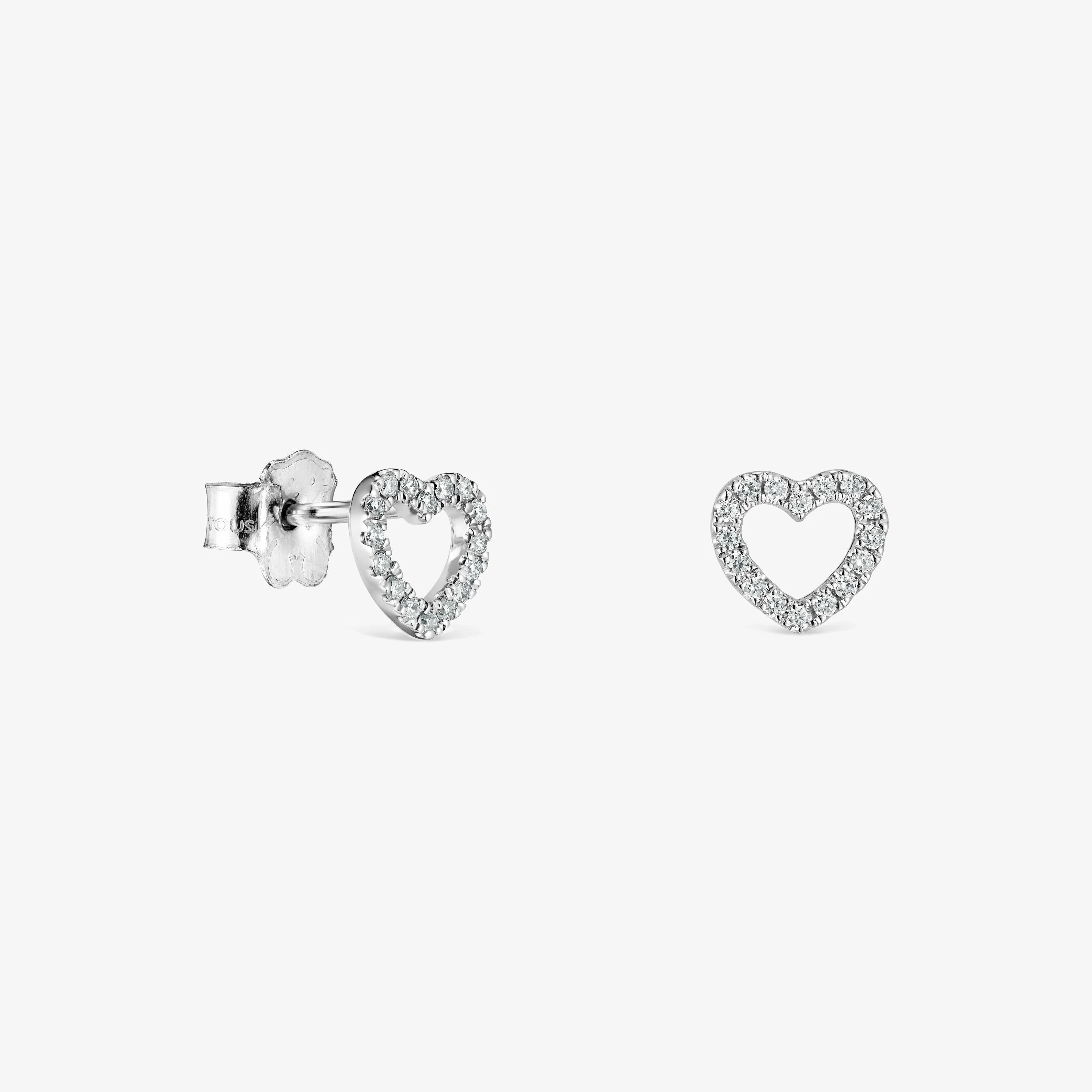 18K white gold Les Classiques heart Earrings with Diamonds - 1