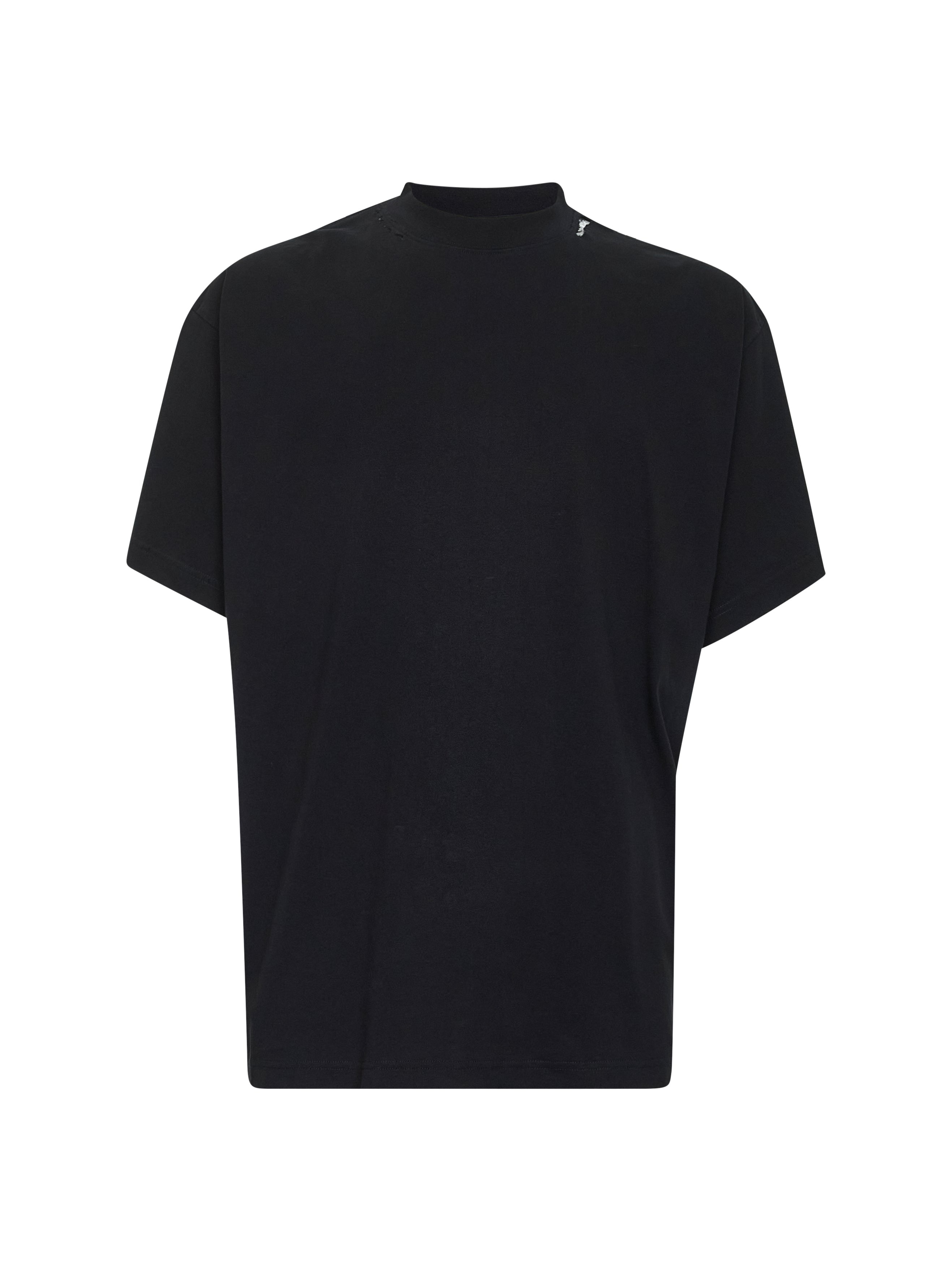 Black Security Tape Logo Oversize T-Shirt - 1