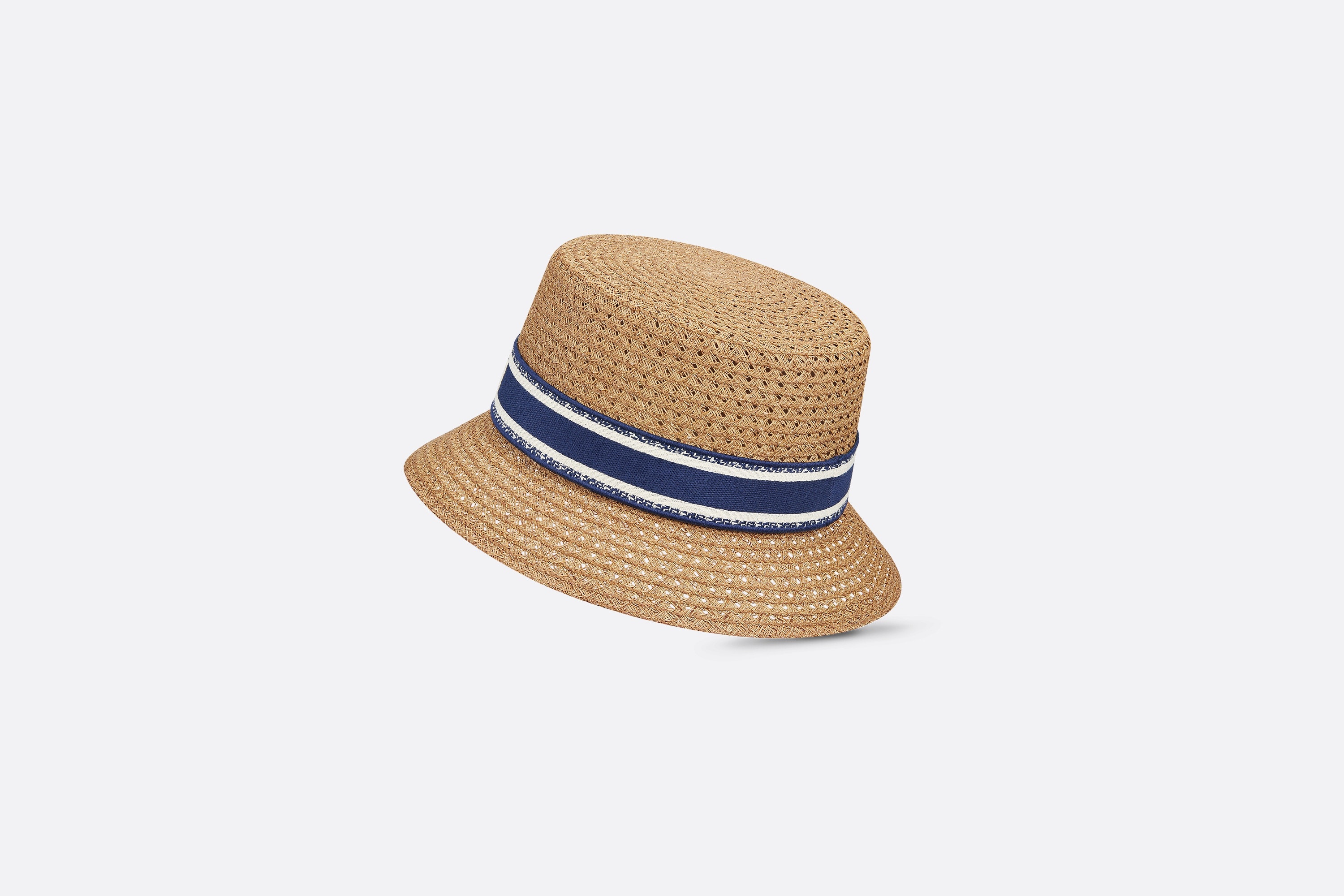 【大人気♪】D-Bobby Small Brim Hat 34DBP923G153_C086 D-Bobby Small Brim Hat Straw with Navy Blue and Ecru