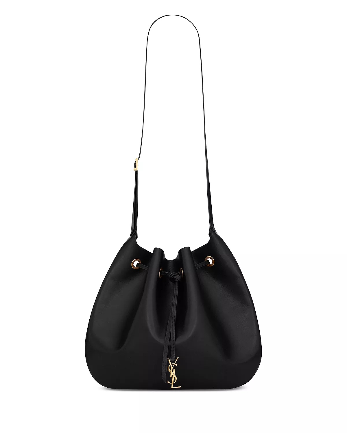 SAINT LAURENT Paris Vii Large Flat Hobo Bag in Smooth Leather