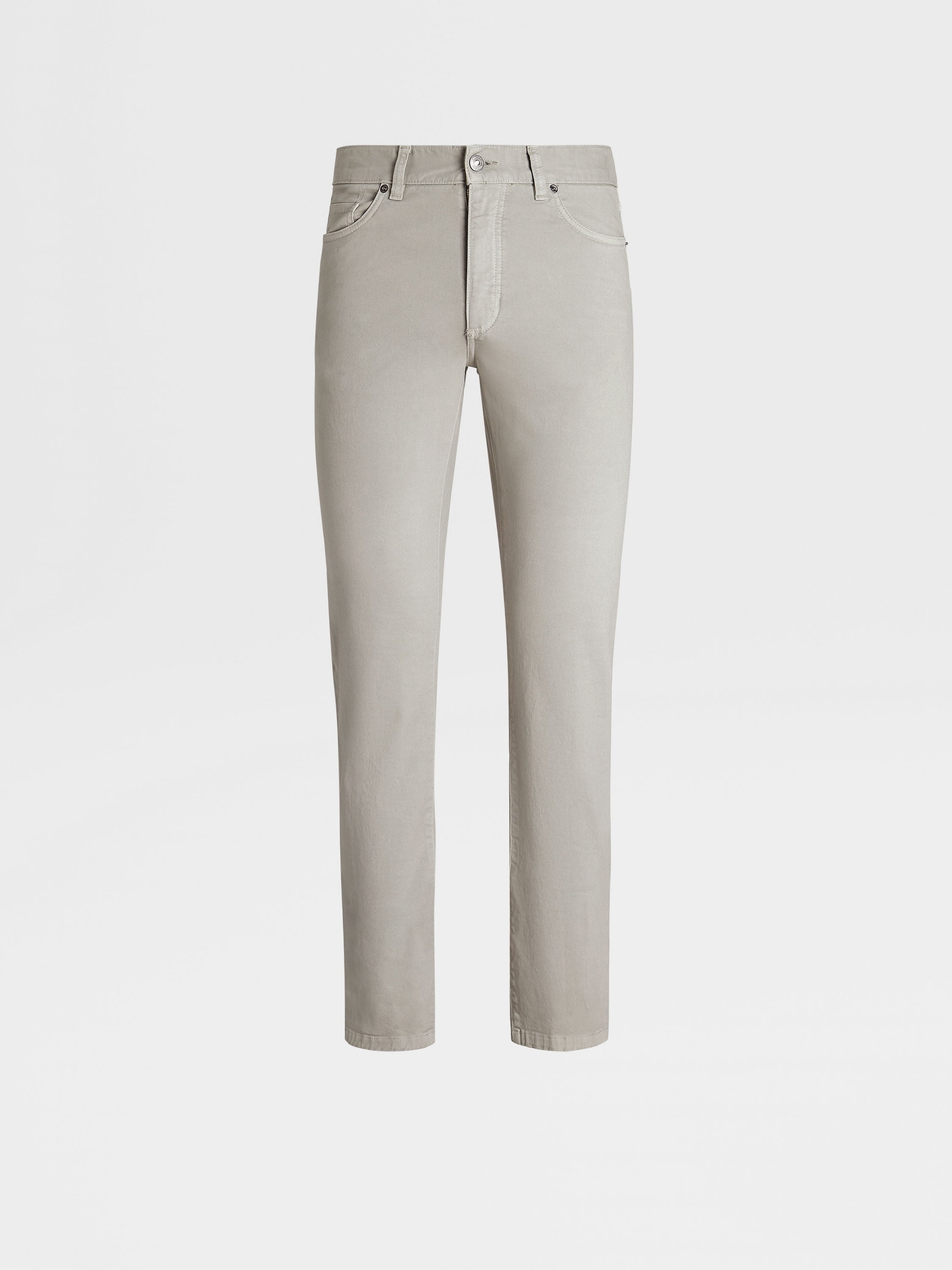 GREY STRETCH COTTON JEANS - 1