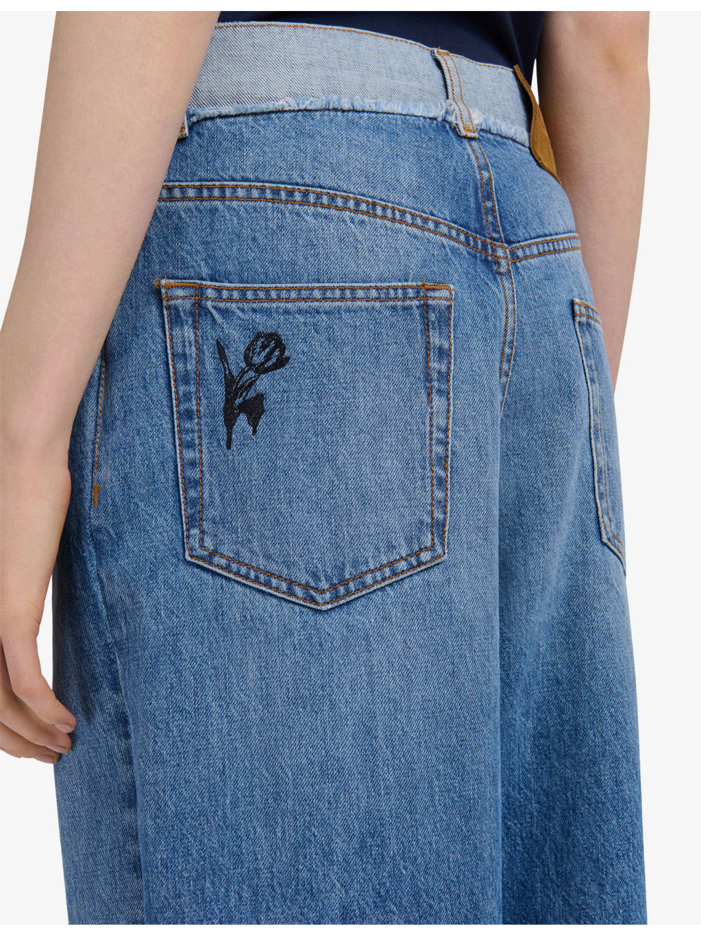 Floral-Embroidered Straight-Leg Denim Jeans - 5