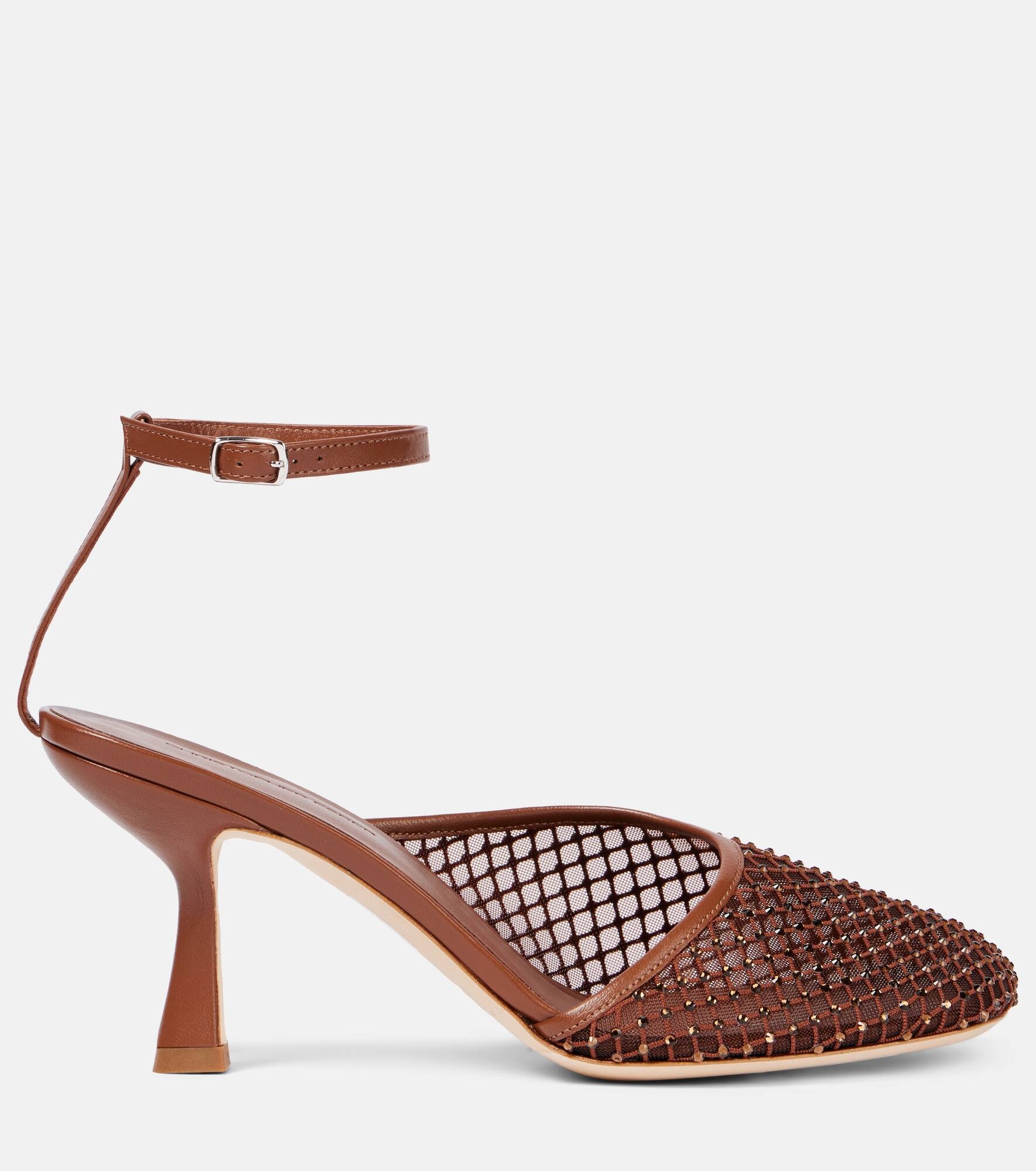 Minette crystal-embellished mesh pumps - 4