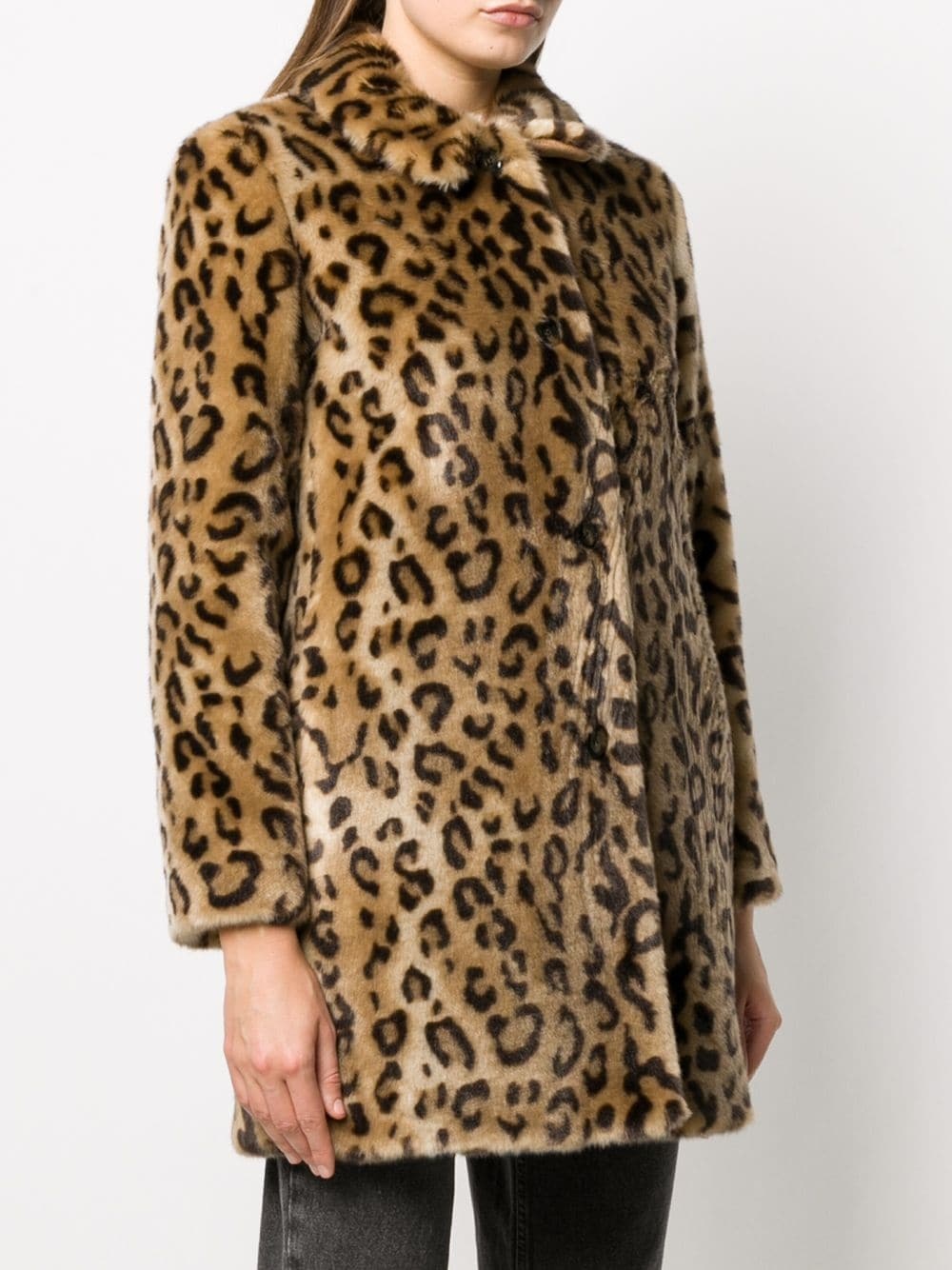 leopard-print faux-fur coat - 3