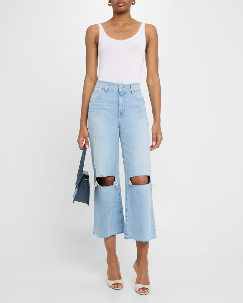 PAIGE Sasha Distressed Ankle Jeans with Raw Hem outlook