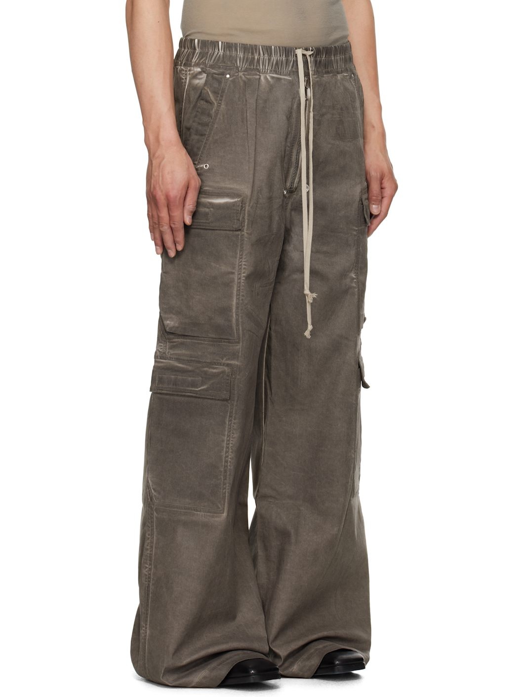 Gray Hollywood Double Cargo Jumbo Belas Denim Pants - 2