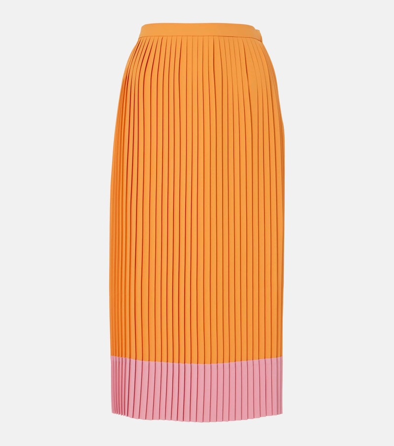 Colorblocked pleated midi skirt - 1