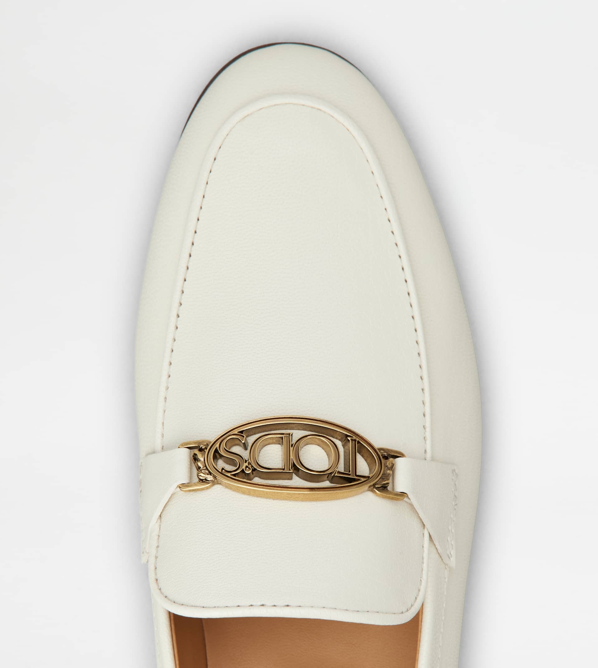 LOAFERS IN LEATHER - OFF WHITE - 4