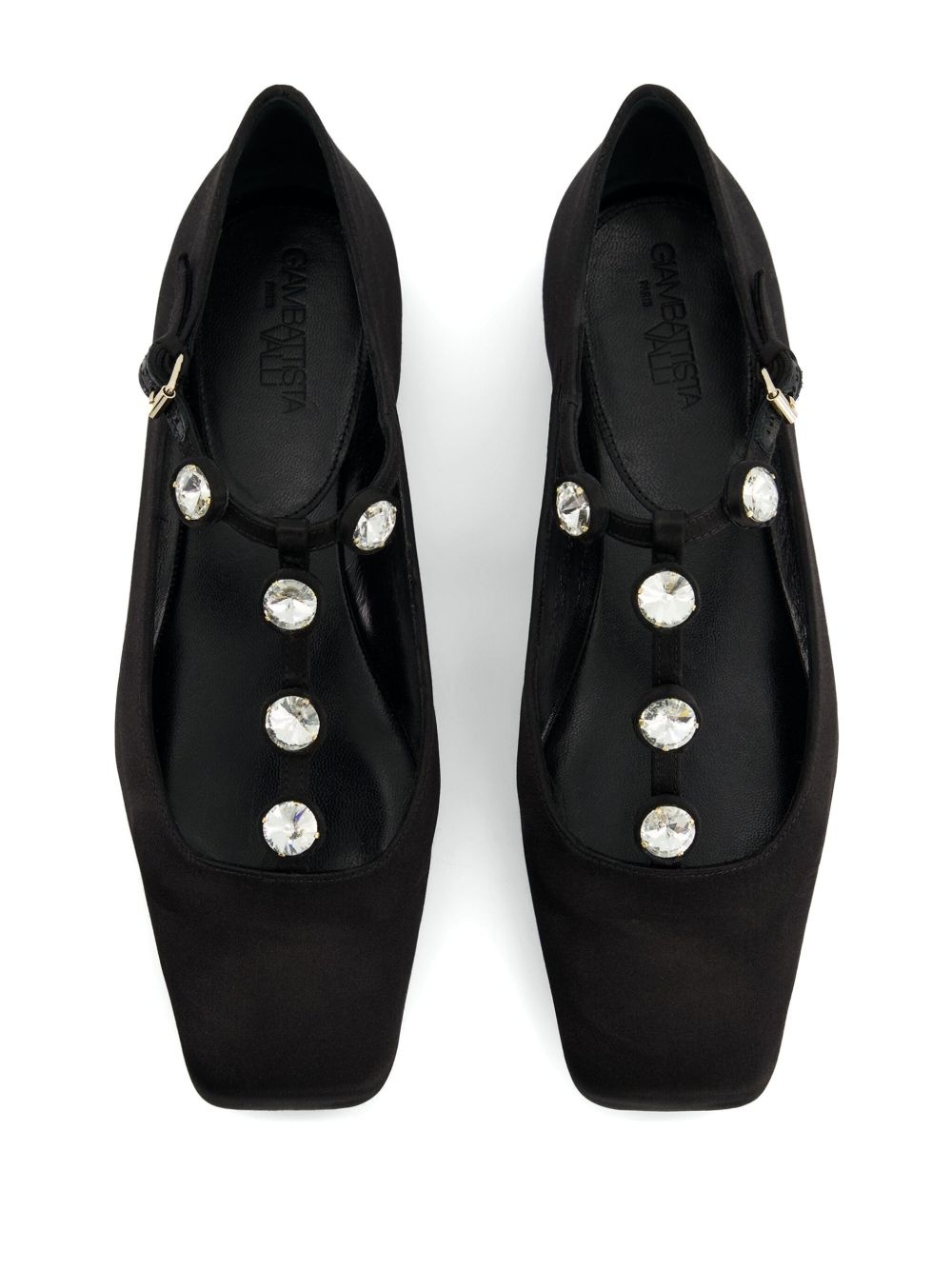rhinestone-embellished satin ballerina shoes - 3