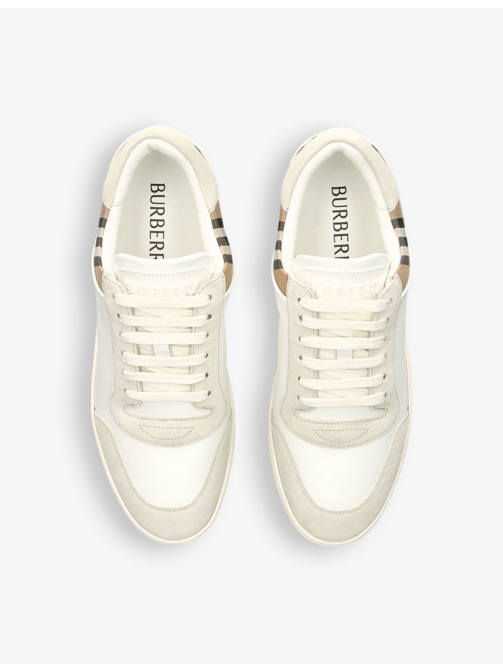 Stevie check-print leather low-top trainers - 2