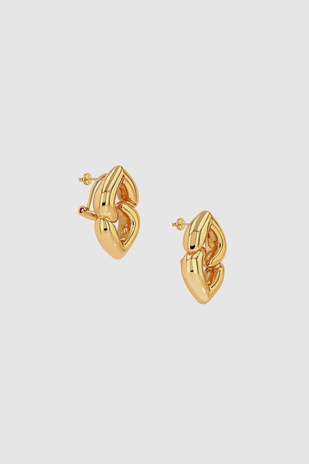 Abstract Heart Earrings - Gold - 3