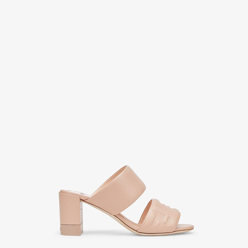 Pink leather slides 1