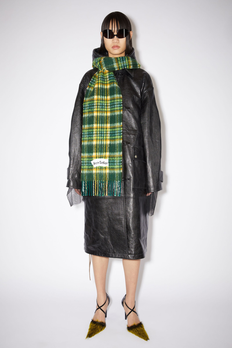 Acne Studios Tartan wool-blend scarf - Green outlook