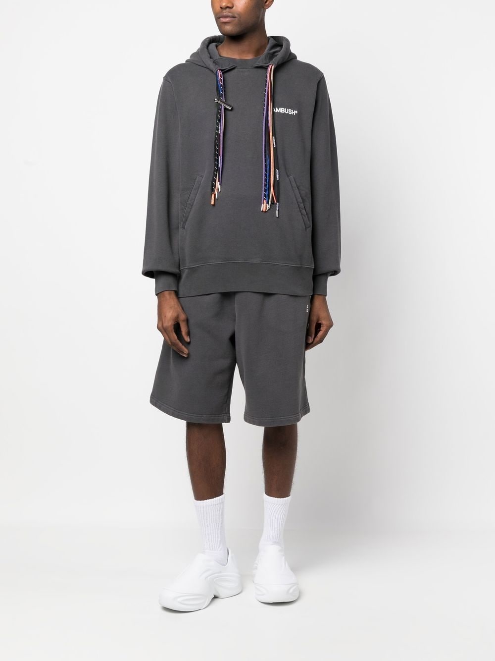 logo-print elasticated track shorts - 2