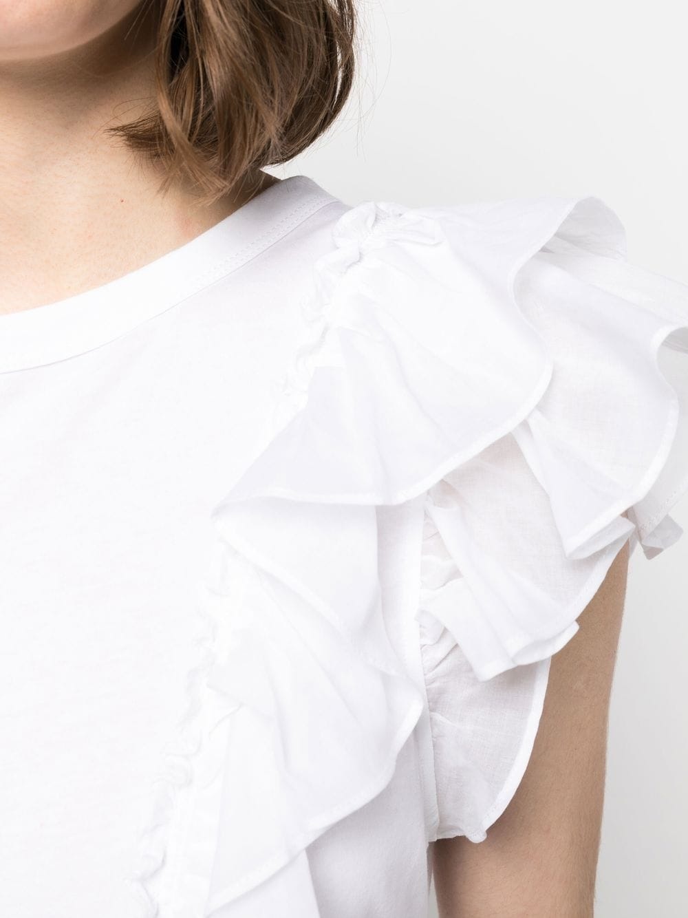 ruffle-detail cotton T-shirt - 5