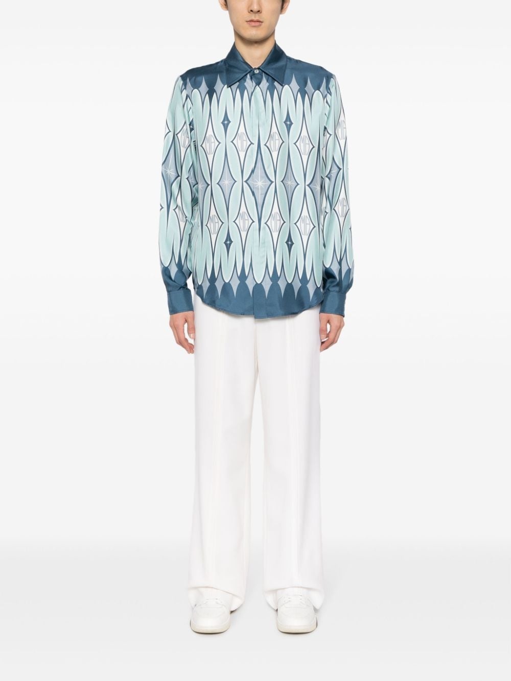 argyle-print silk shirt - 2