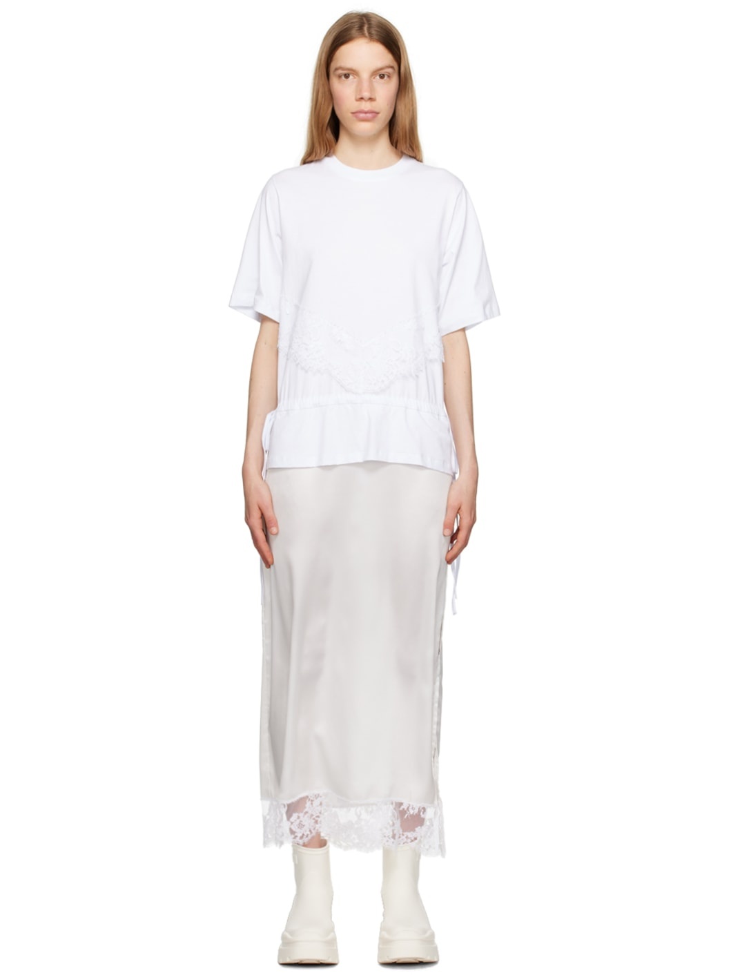 White Layered Maxi Dress - 1