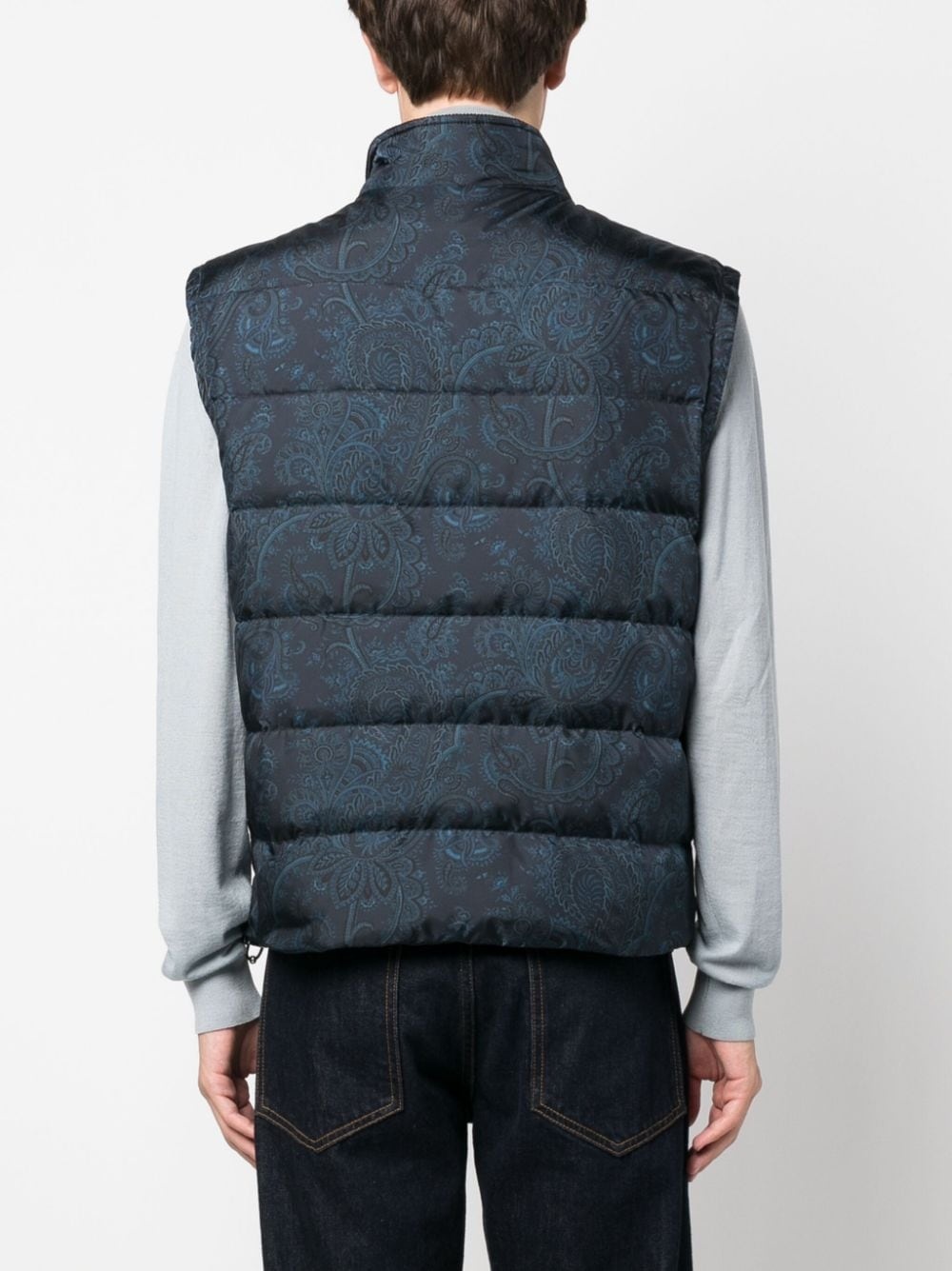 paisley-print funnel-neck gilet - 4