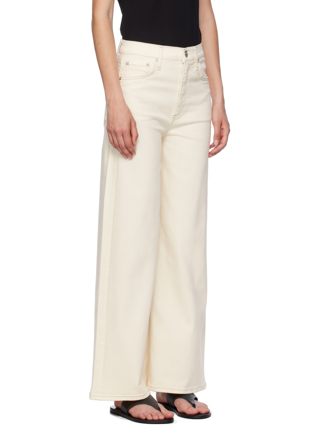 Off-White Sofie Ankle Wide-Leg Jeans - 2