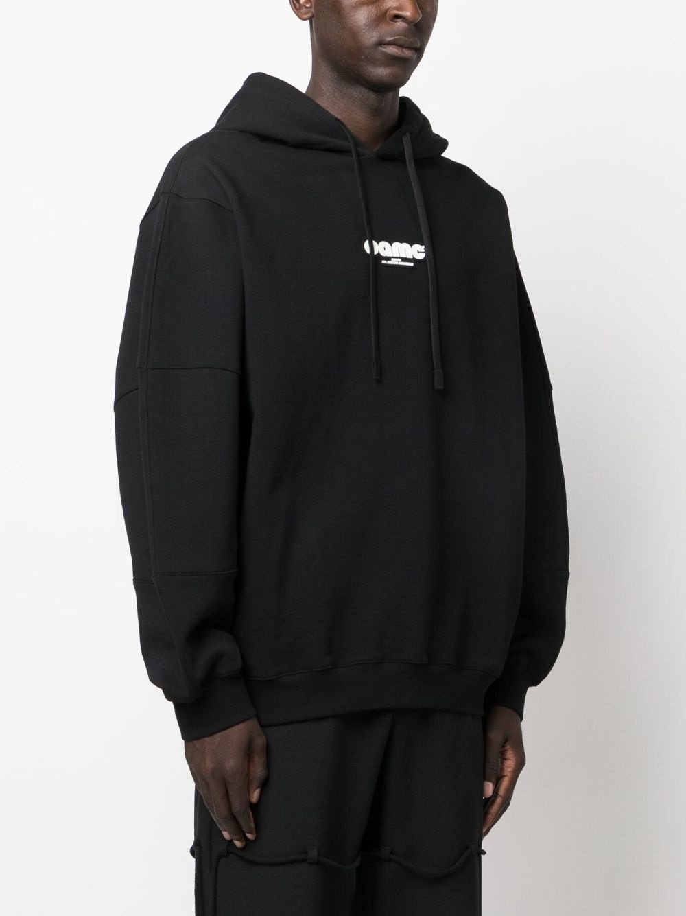 logo-patch cotton hoodie - 3