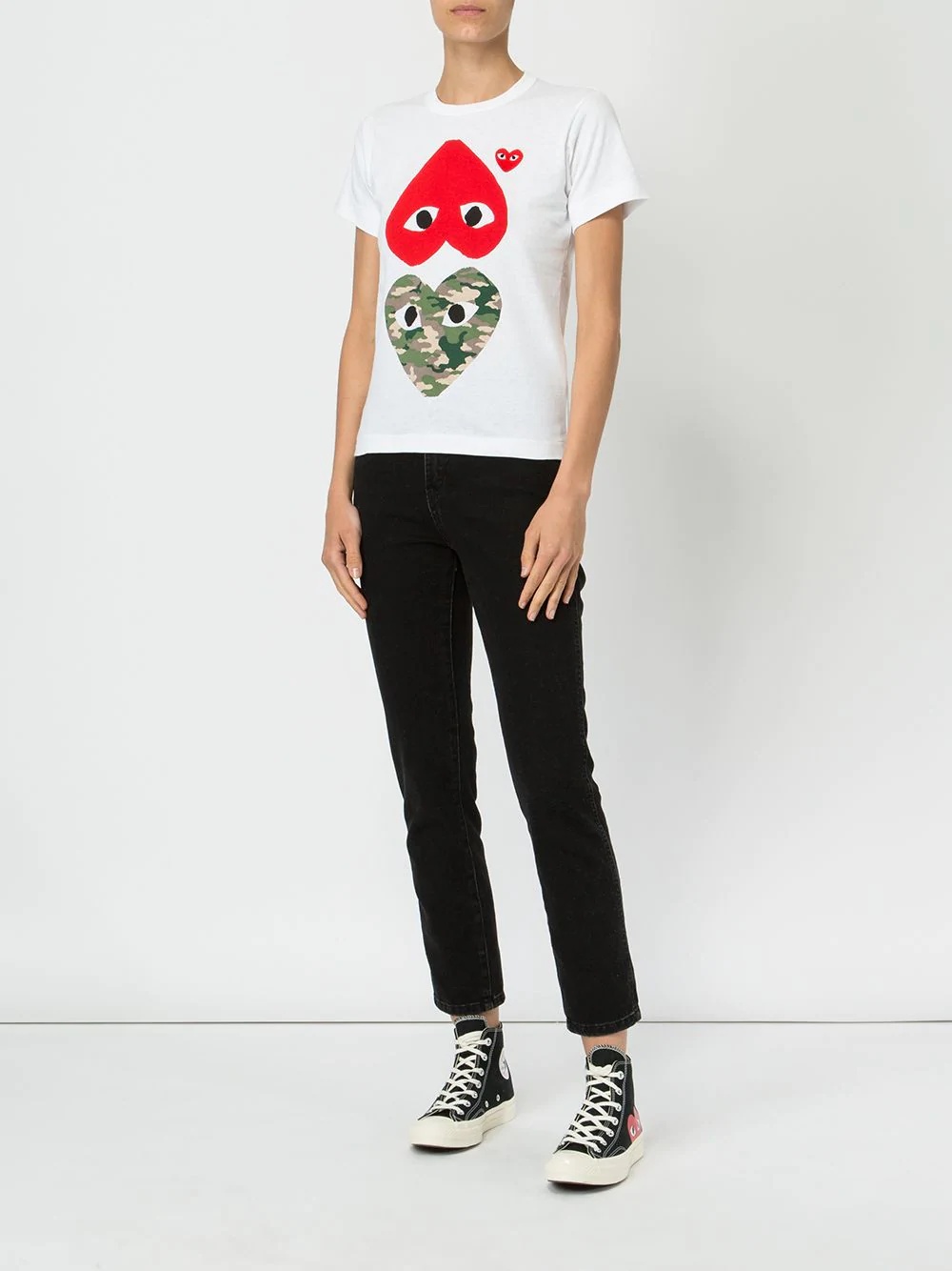 hearts print T-shirt - 2