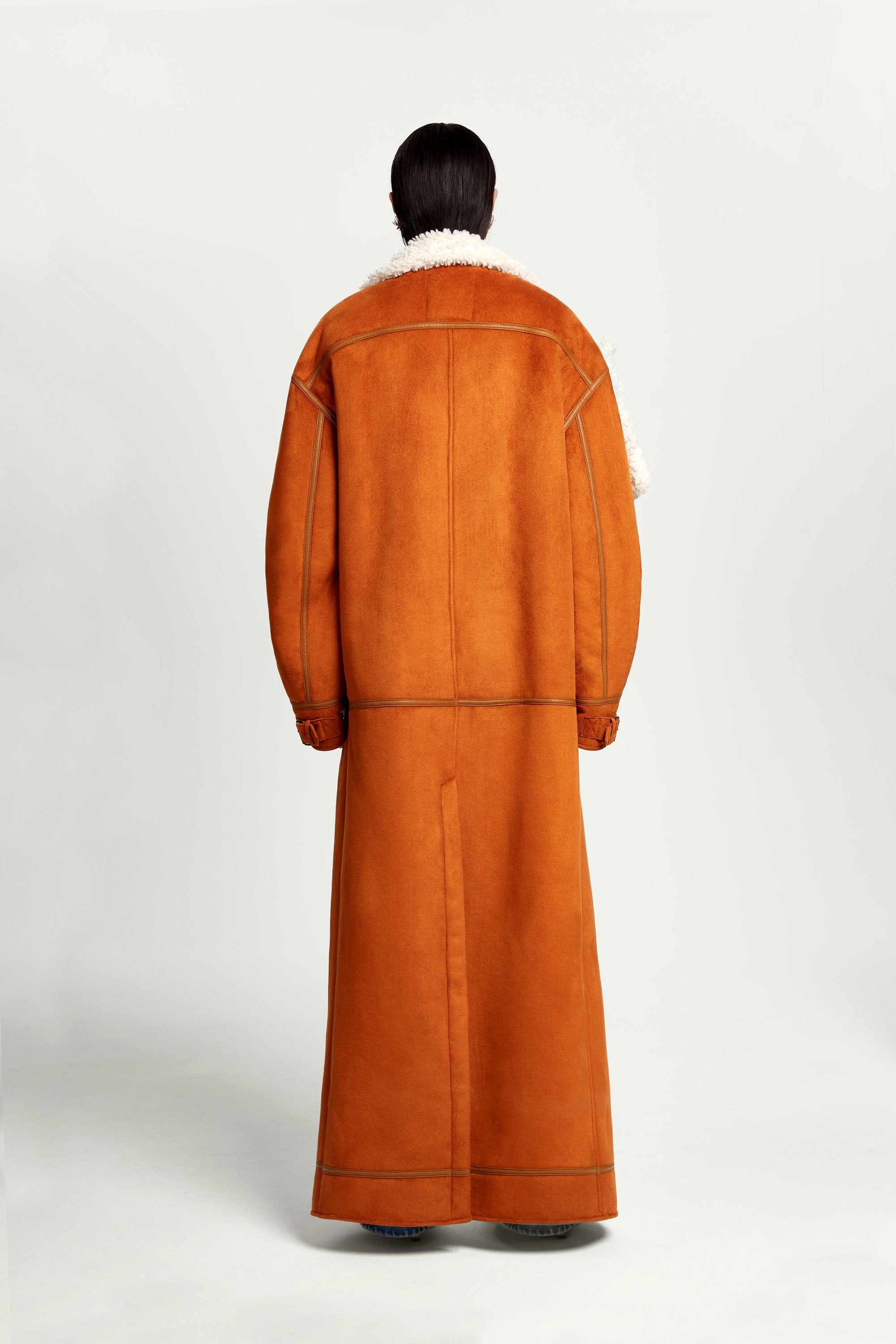 Snap Panel Shearling Coat - 9