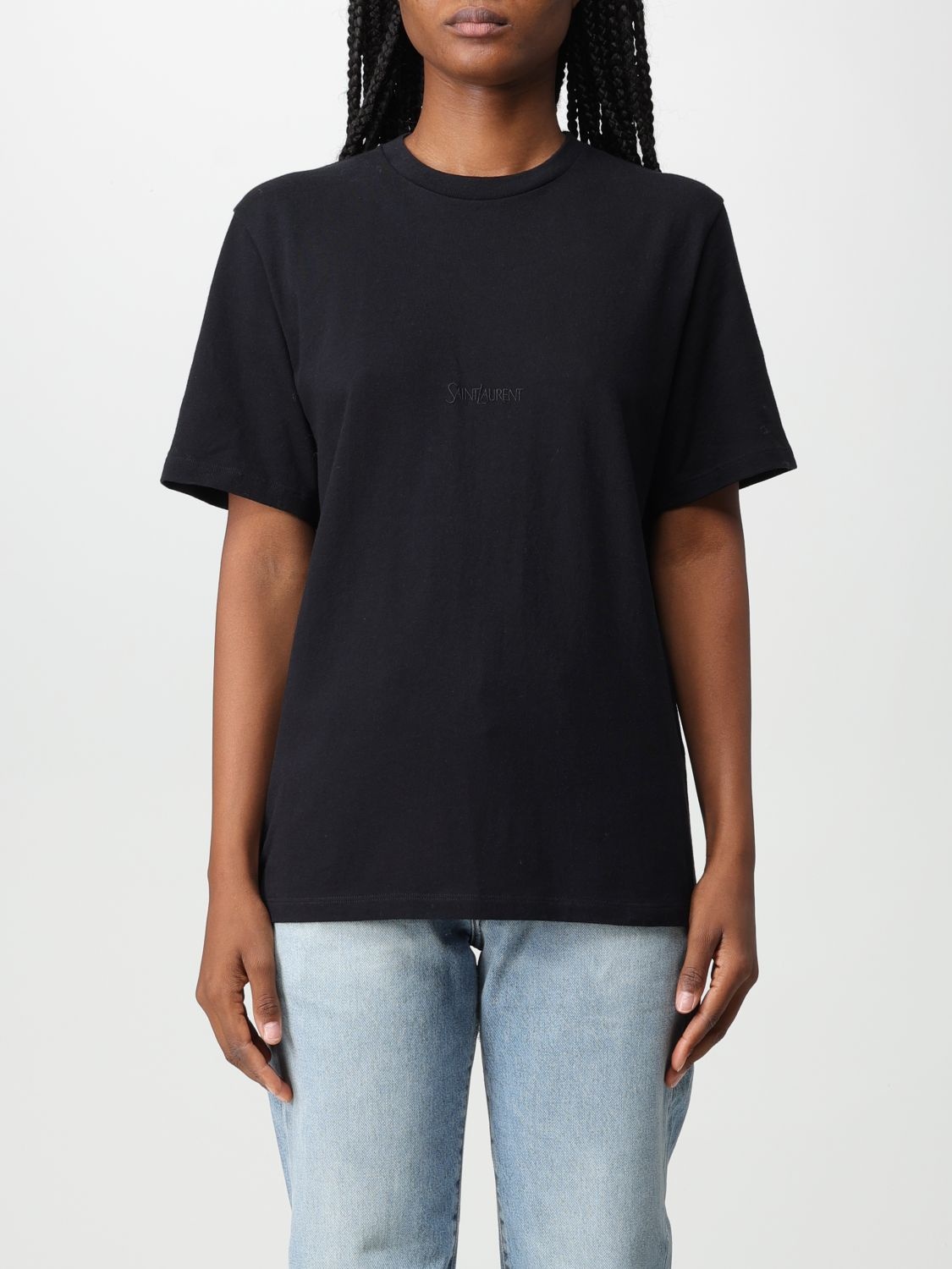 Saint Laurent T-shirt in organic cotton with logo - 1