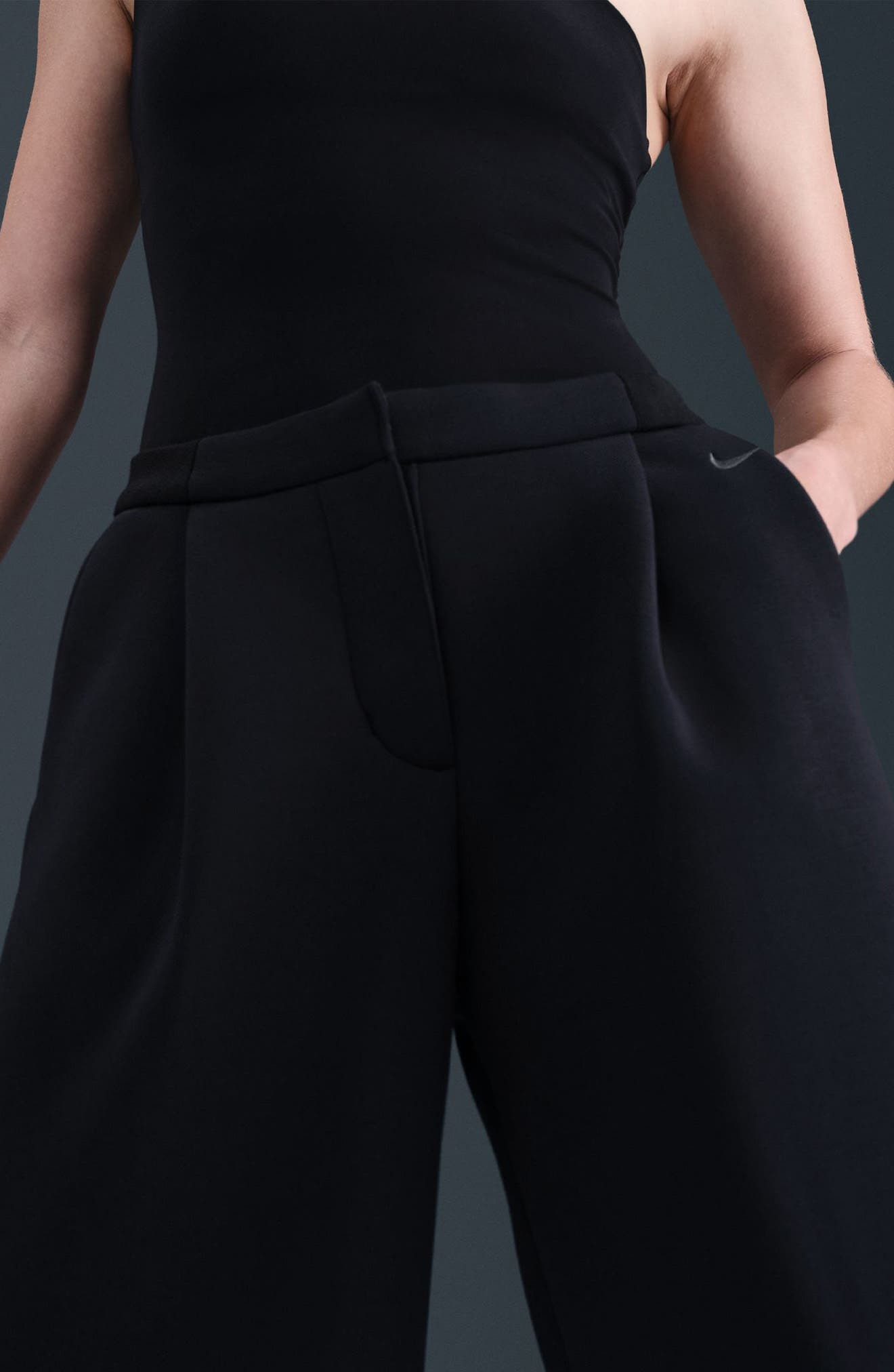 Nike Sportswear Essential Fleece Shorts in Black/Anthracite at Nordstrom - 4