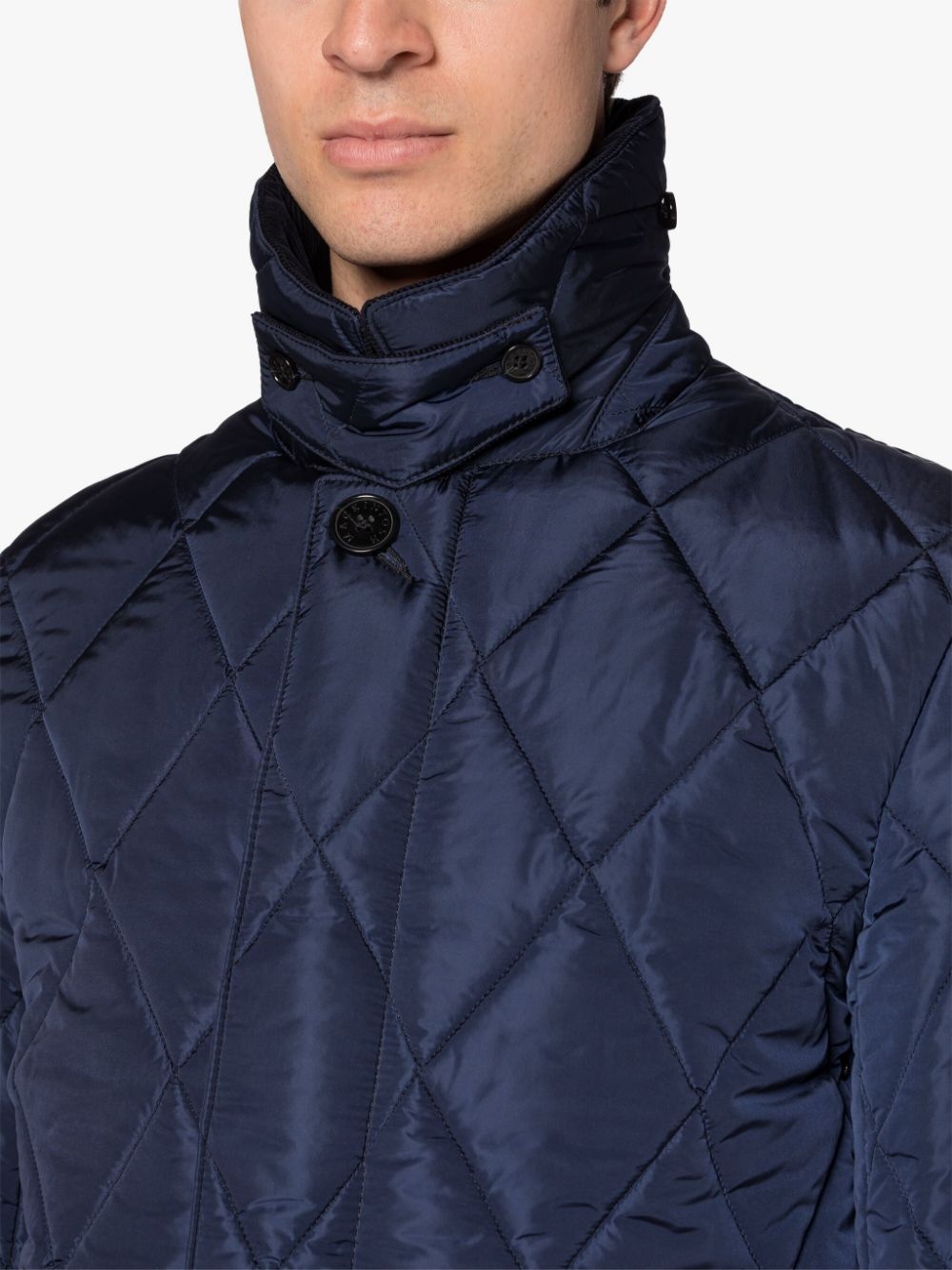 ANGLIA NAVY NYLON QUITLED COAT - 5