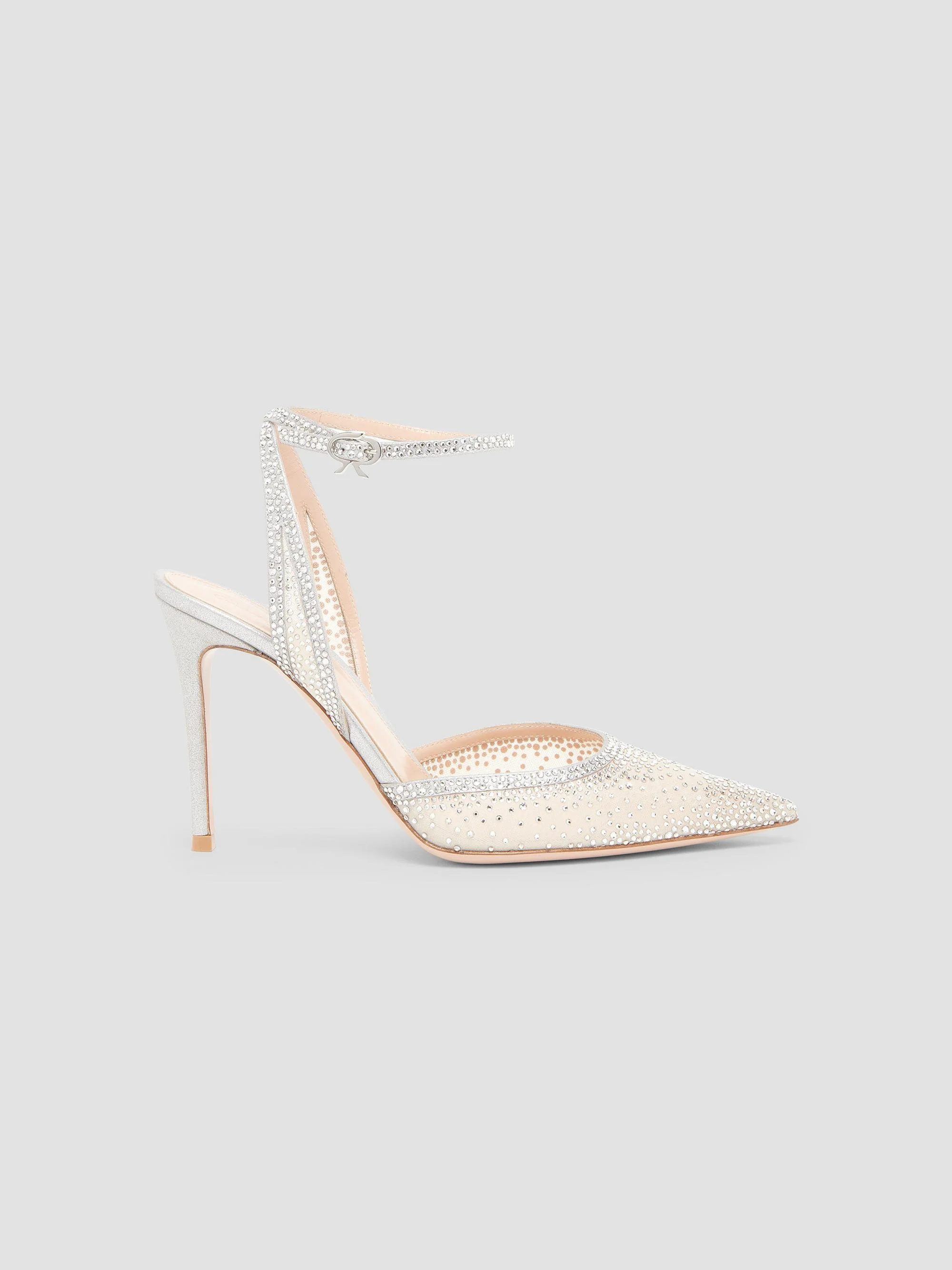 Women's Burma 95MM Embellished Sheer Organza Pumps - Silver - 1