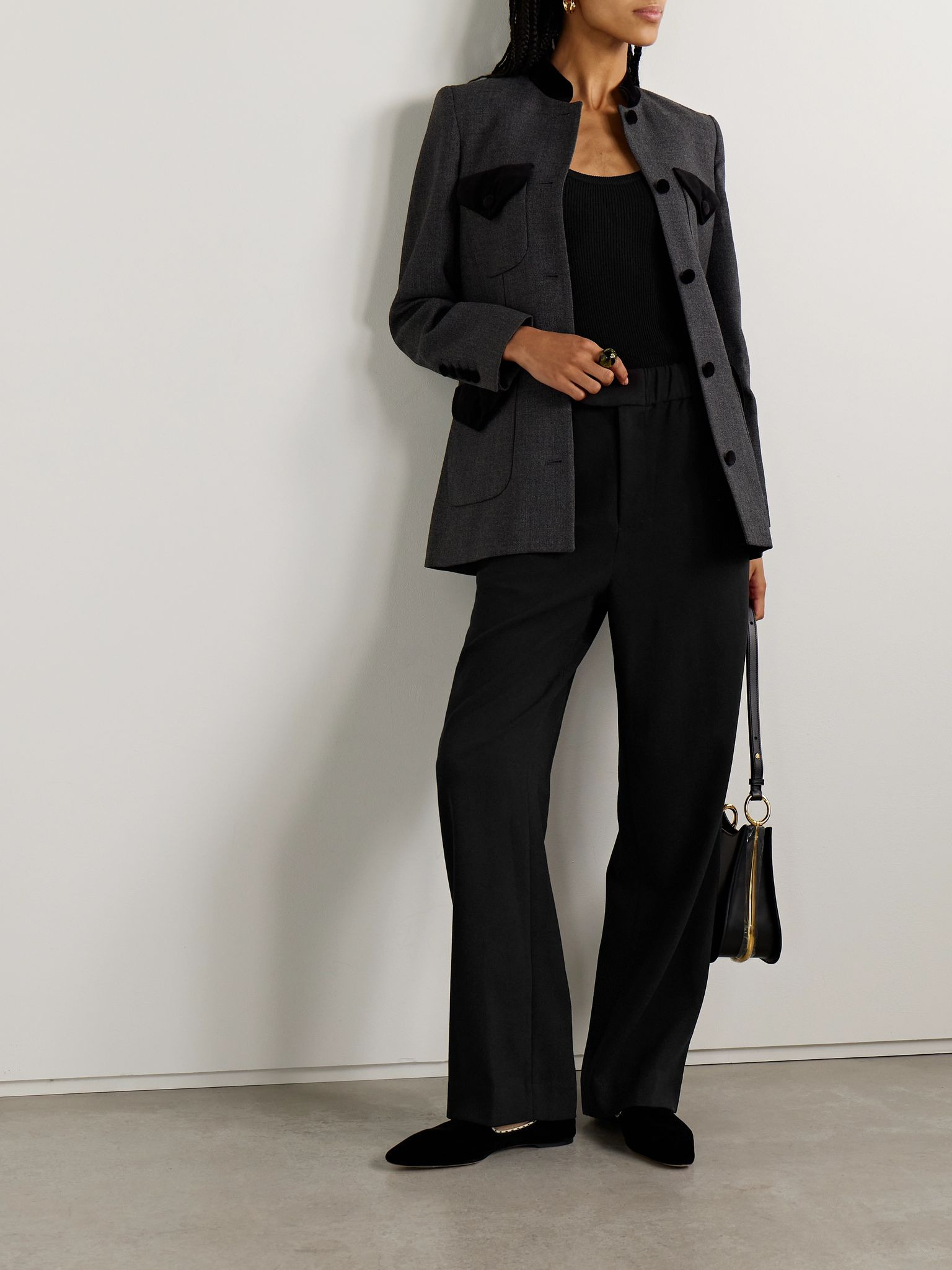 Jerome crepe straight-leg pants Black - 2