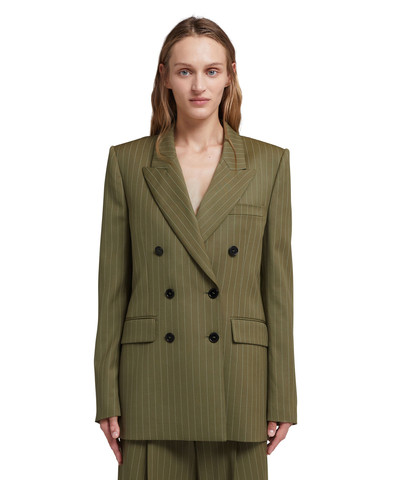MSGM Fresh wool pinstripe double-breasted jacket outlook