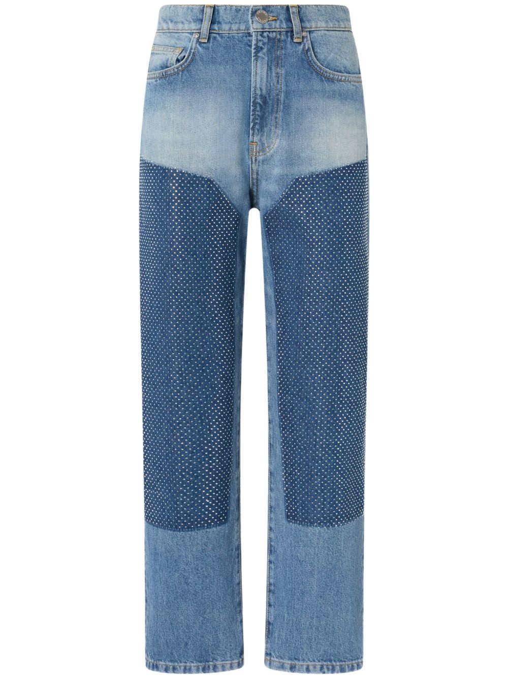 appliqué-patch straight-leg jeans - 1