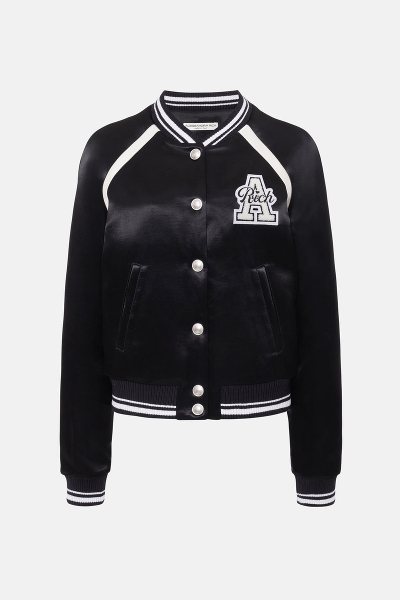 SATIN BOMBER JACKET WITH PATCH 1