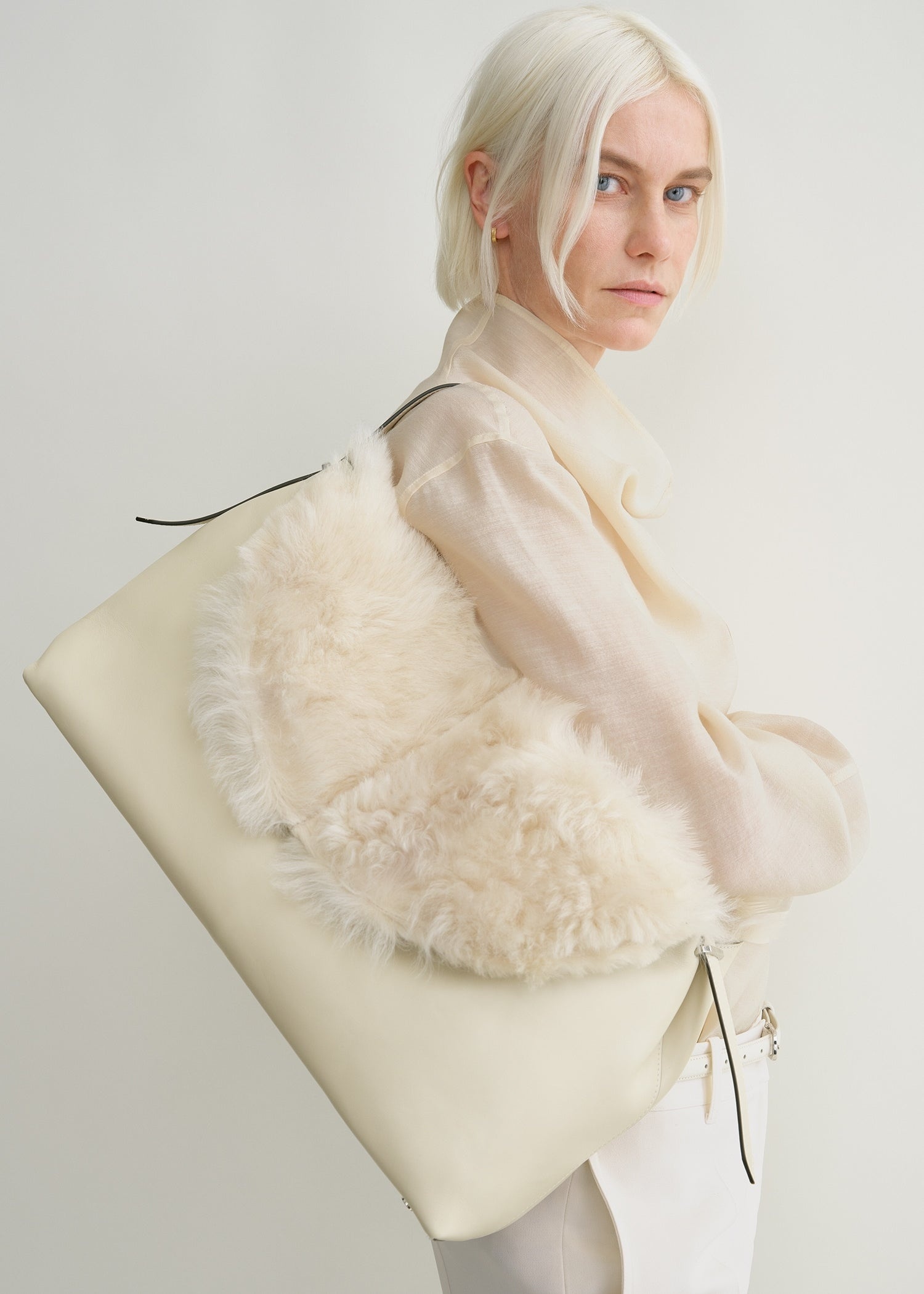 Shearling bag ecru - 3