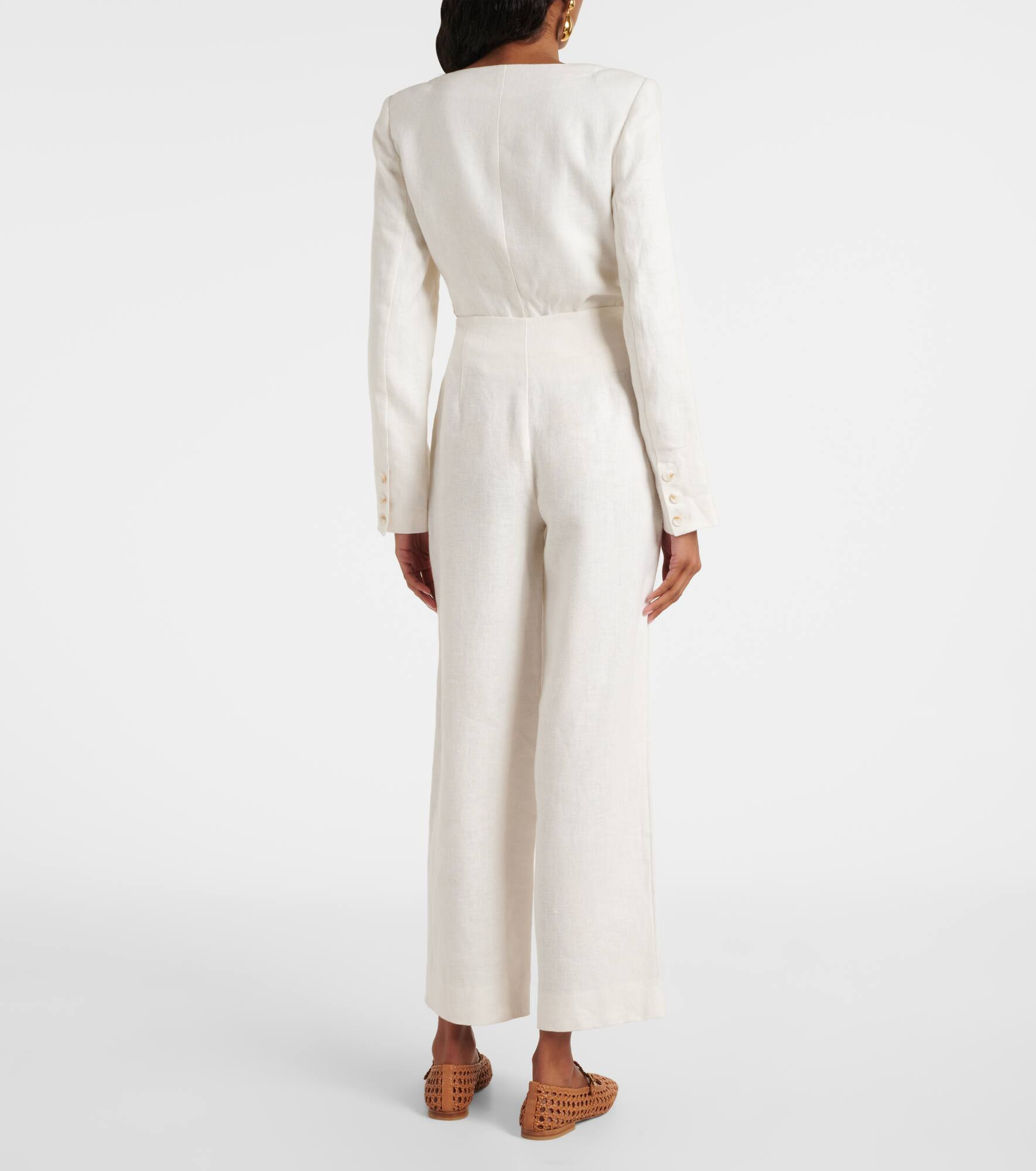 Noelle linen wide-leg pants - 3