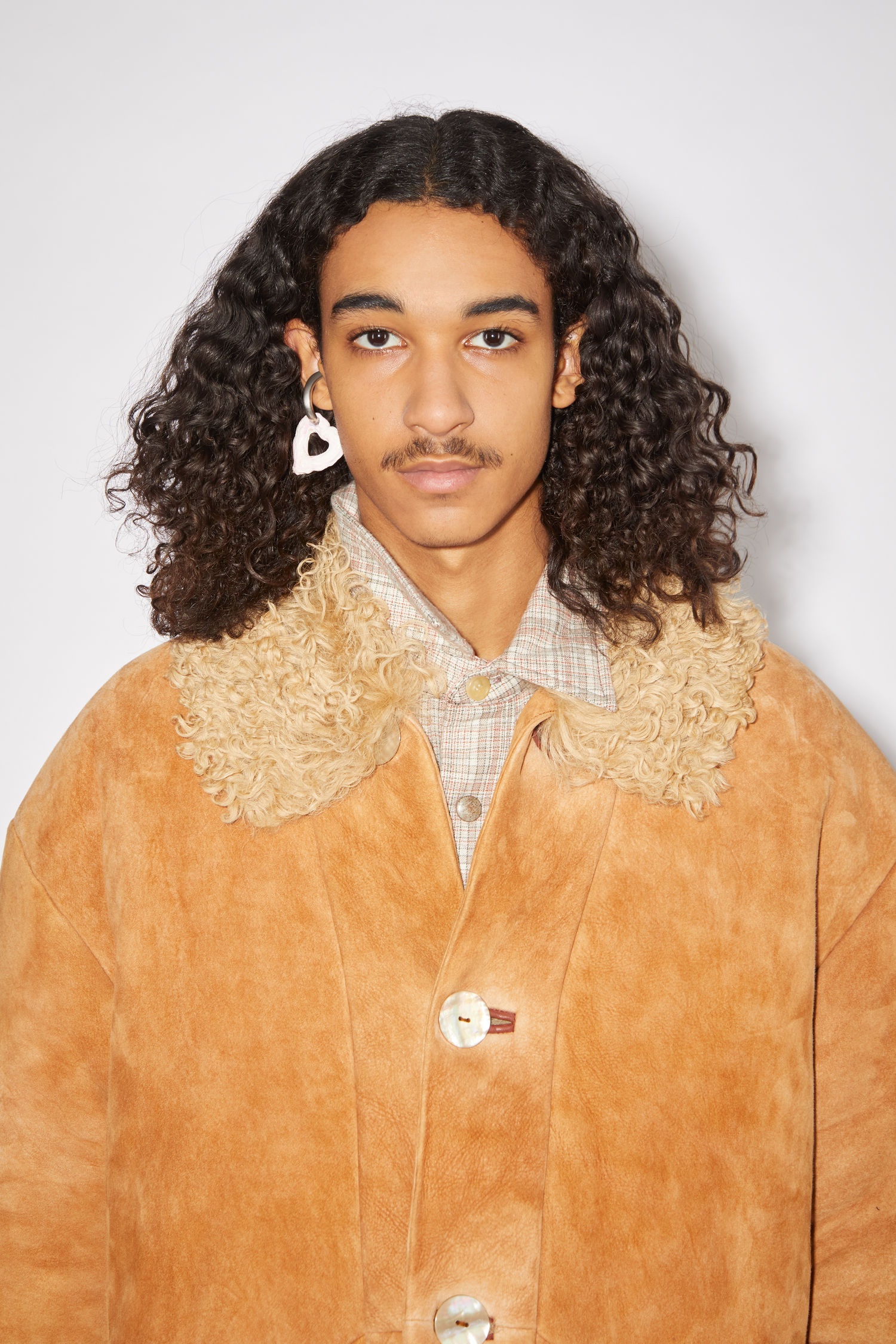 Shearling jacket - Rust orange/beige - 7