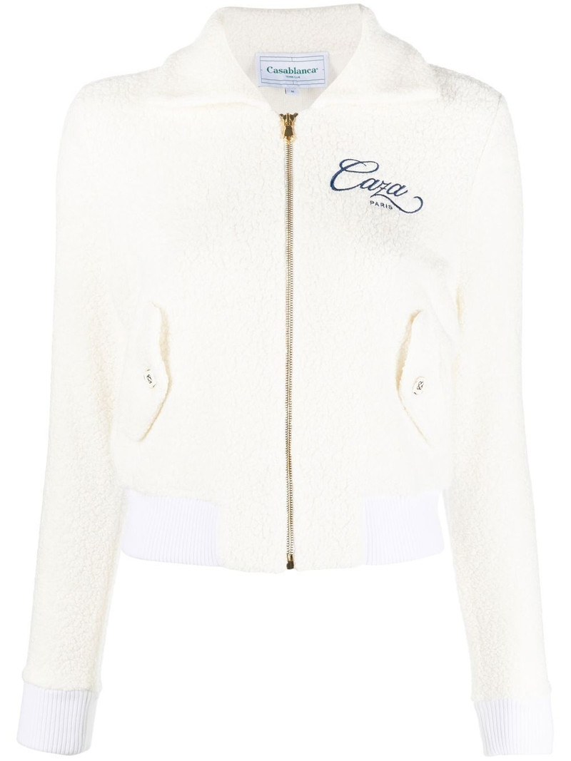 embroidered-logo zip-fastening jacket 1