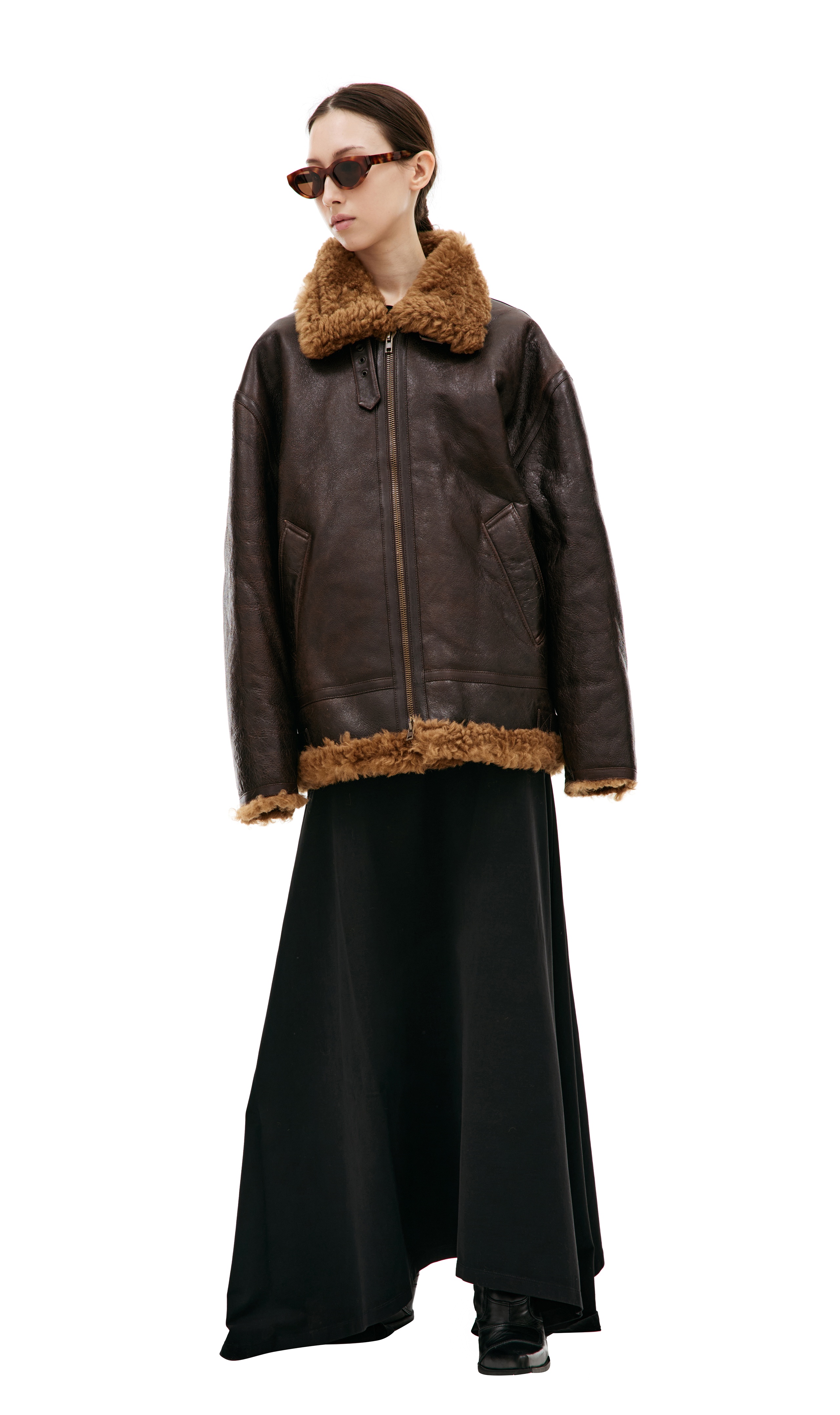 LEATHER AVIATOR JACKET - 3