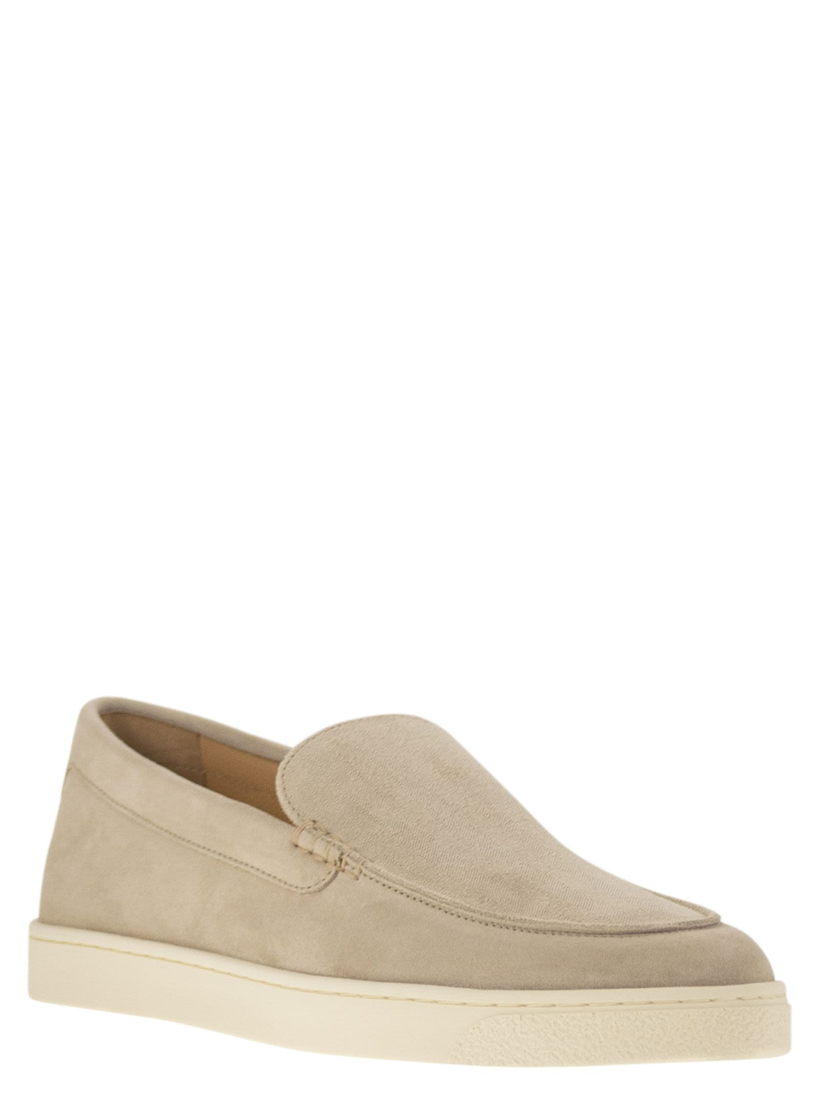 Brunello Cucinelli Men Chevron-Effect Suede Moccasins - 2