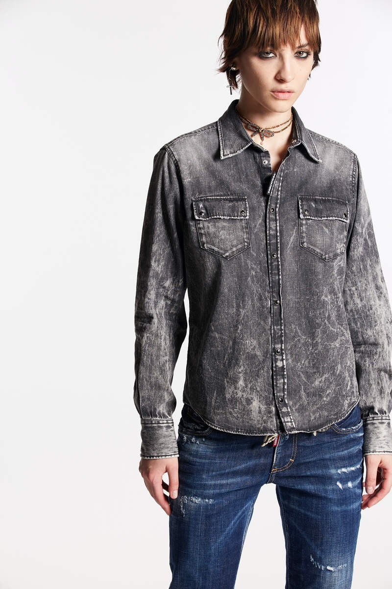 GREY COAL WASH 상자 매트리스 SHIRT 3