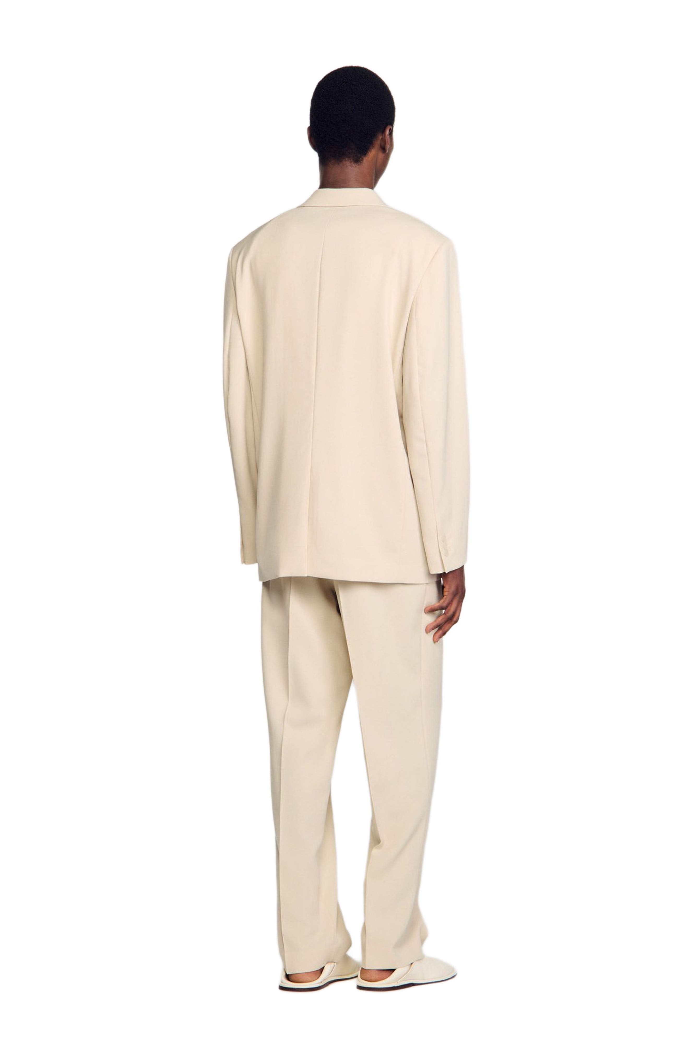 SANDRO Oversized wool suit jacket in Oats at Nordstrom - 2