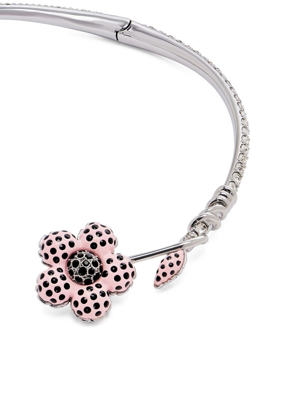 crystal-embellished flower necklace - 3