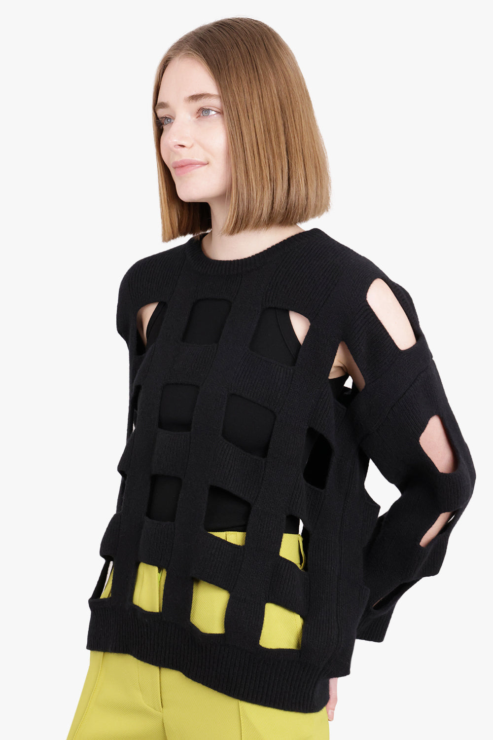 VALENTINO CUT OUT DETAIL WOOL JUMPER | NERO - 5
