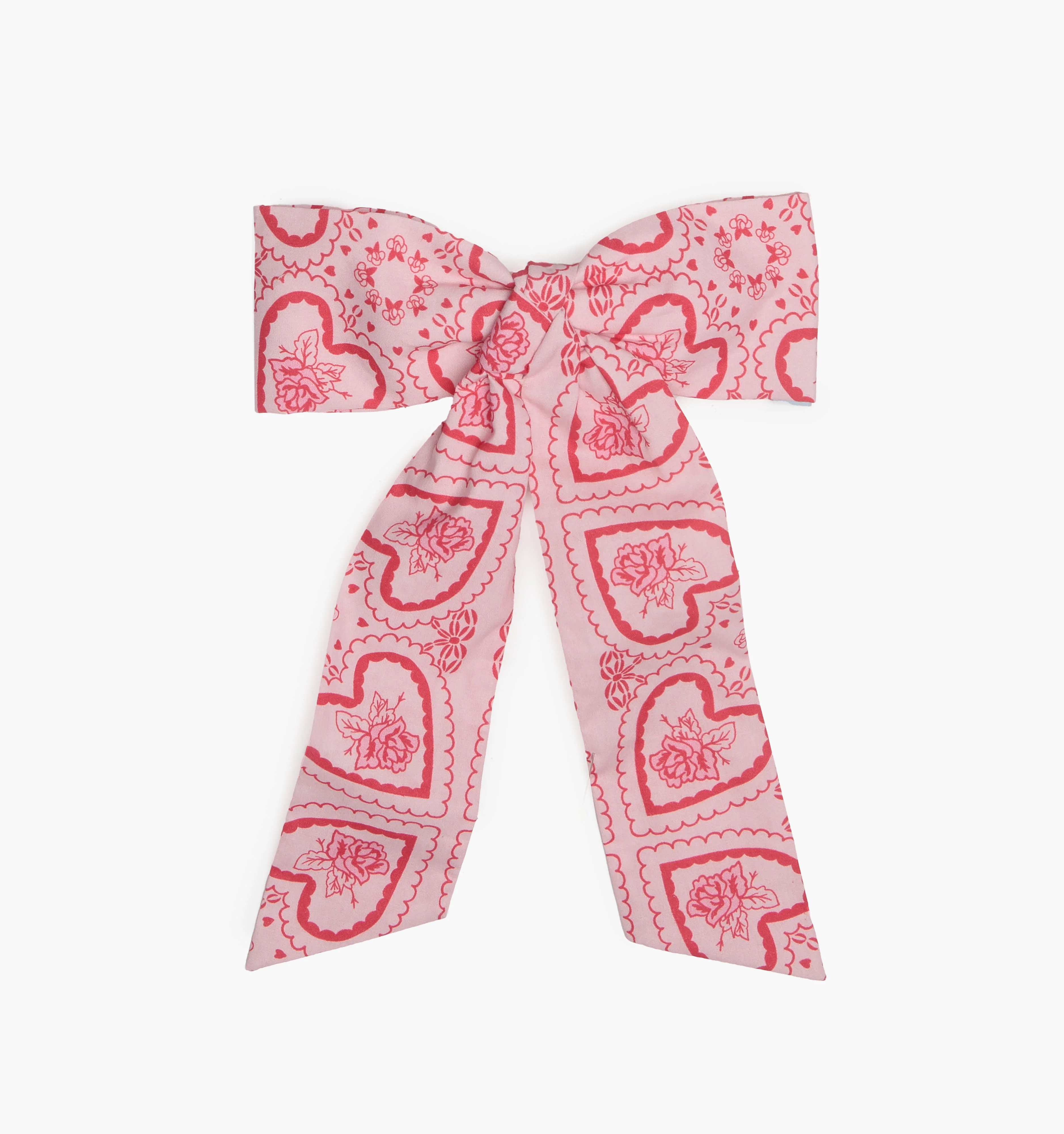 The Belle Bow - Red Patchwork Doily Heart - 1