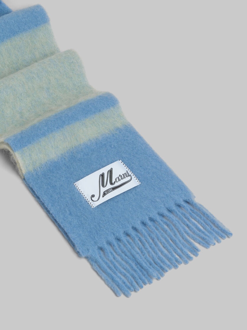 BLUE STRIPED ALPACA-MOHAIR SCARF - 3